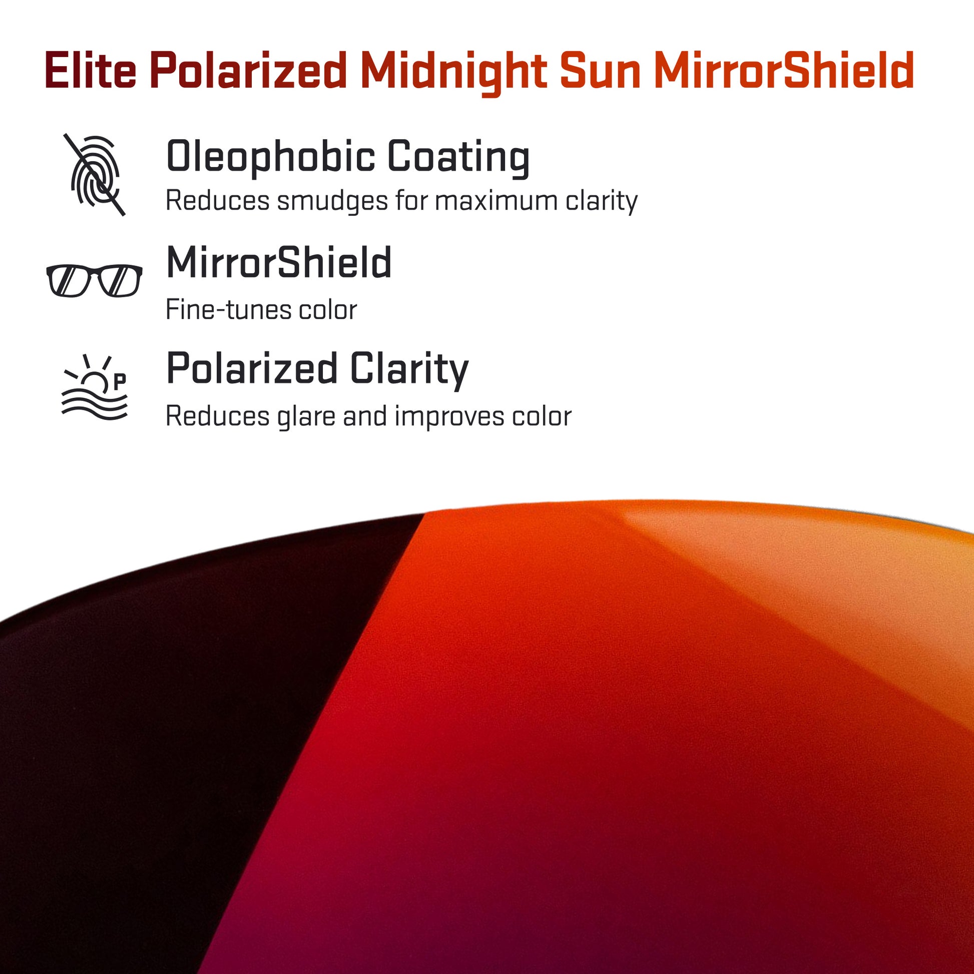 elite polarized midnight sun replacement lenses detail