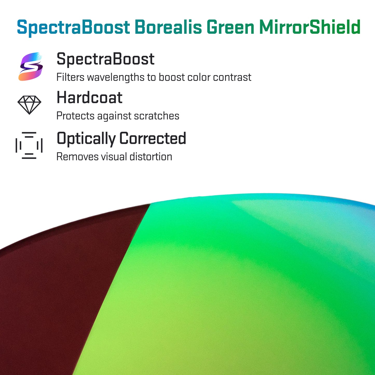 spectraboost borealis green replacement lenses detail