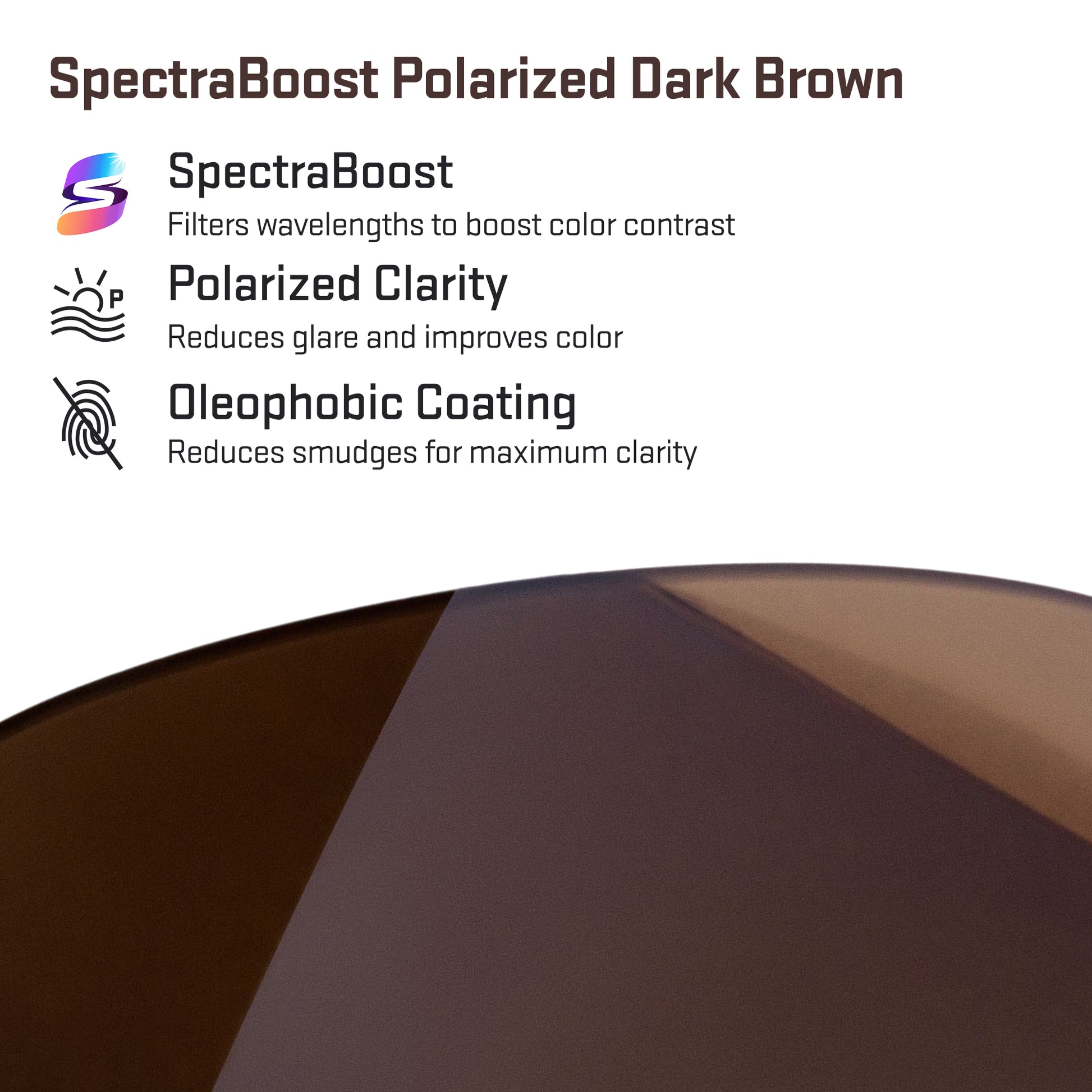 spectraboost polarized dark brown replacement lenses detail