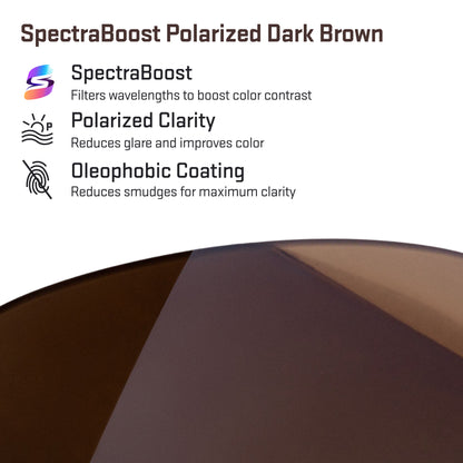 spectraboost polarized dark brown replacement lenses detail