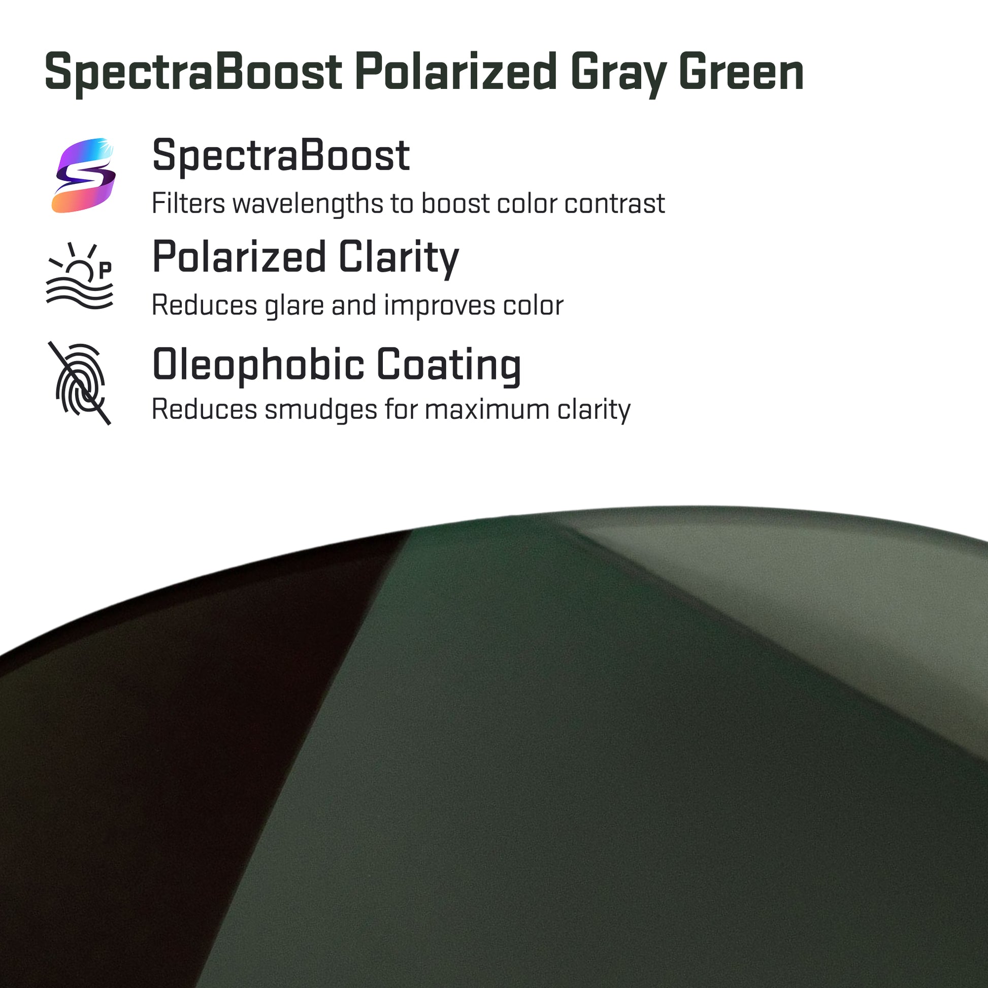 spectraboost polarized gray green replacement lenses detail
