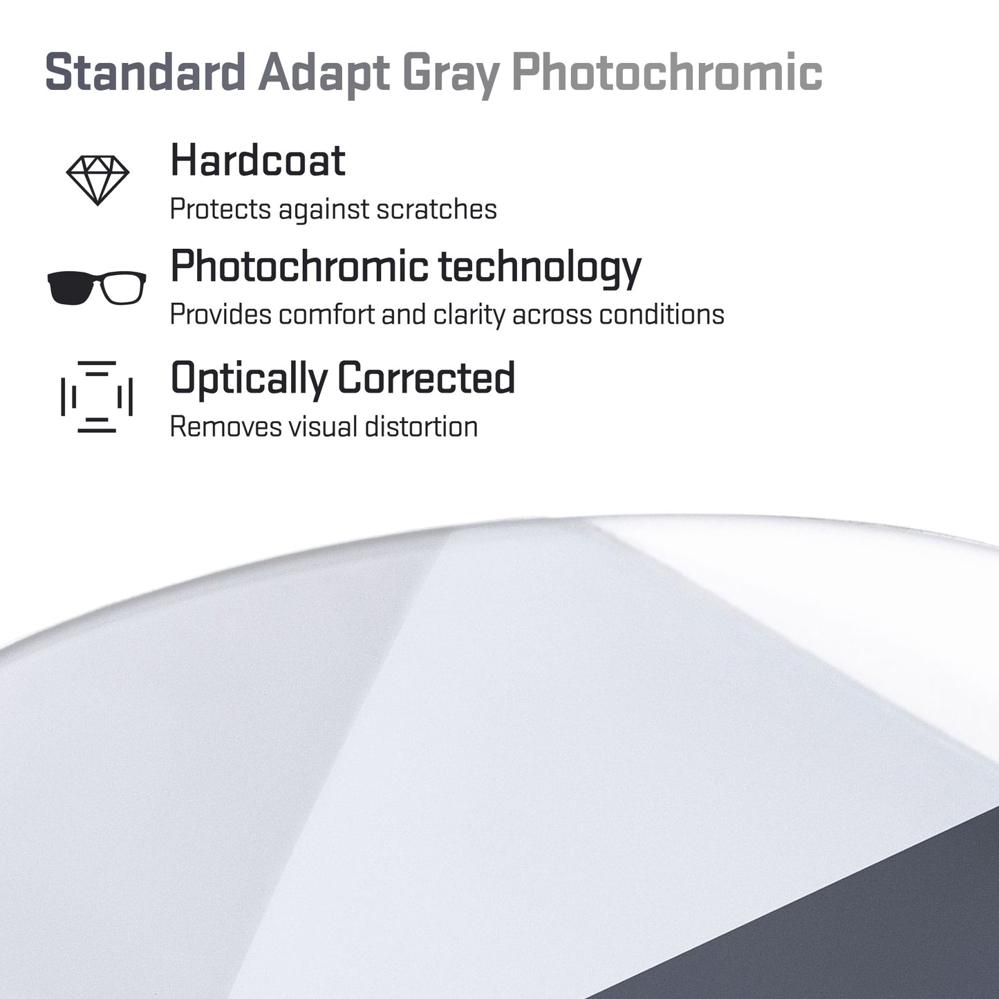 standard adapt gray photochromic replacement lenses detail