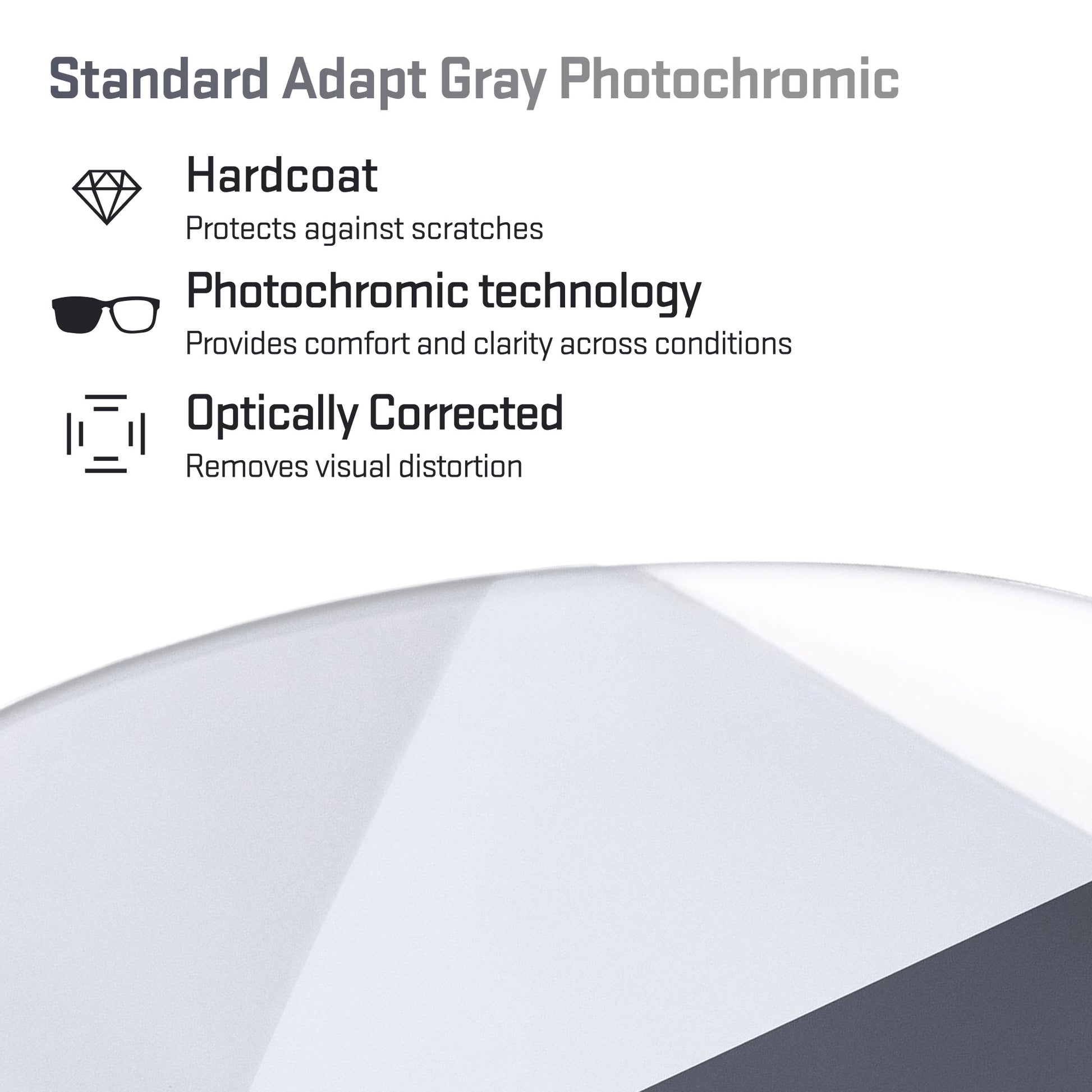 standard adapt gray photochromic replacement lenses detail