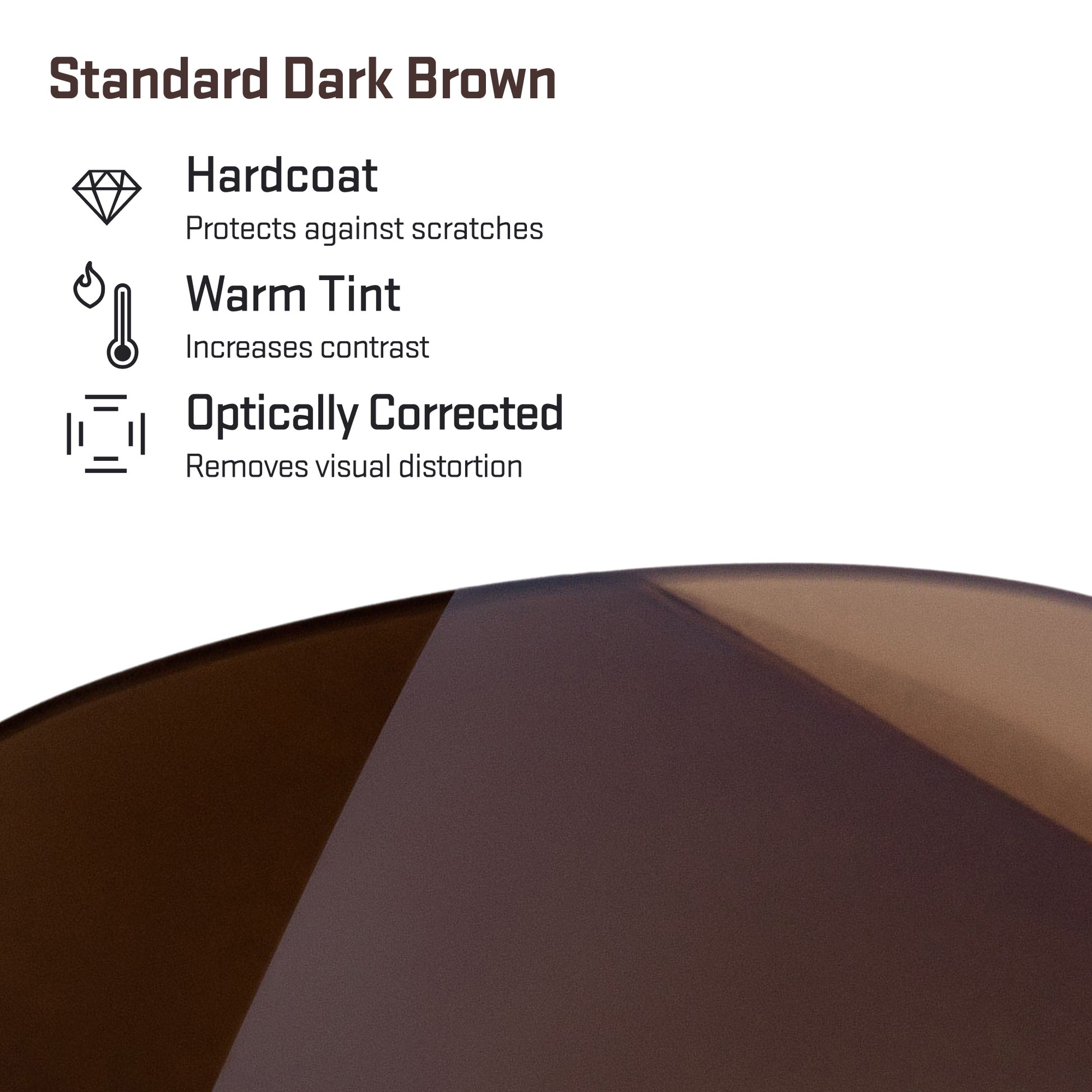 standard dark brown replacement lenses detail