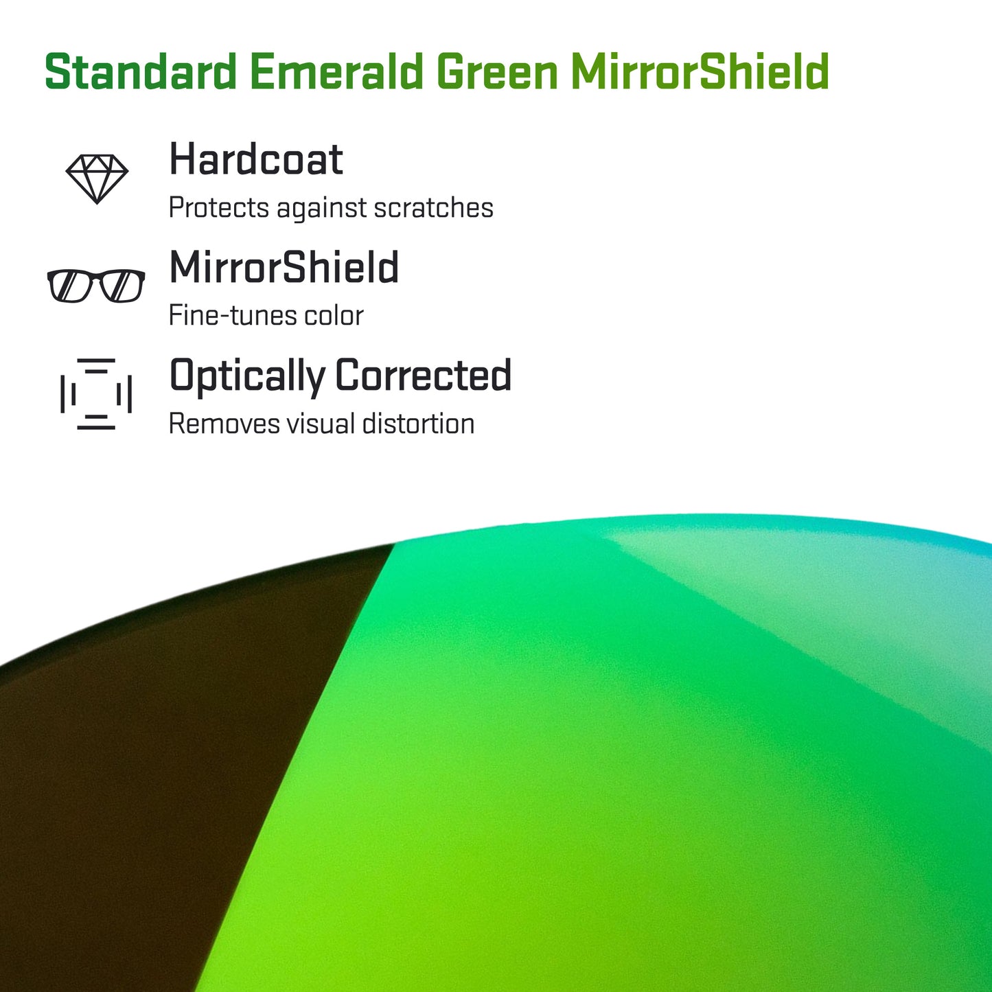 standard emerald green replacement lenses detail