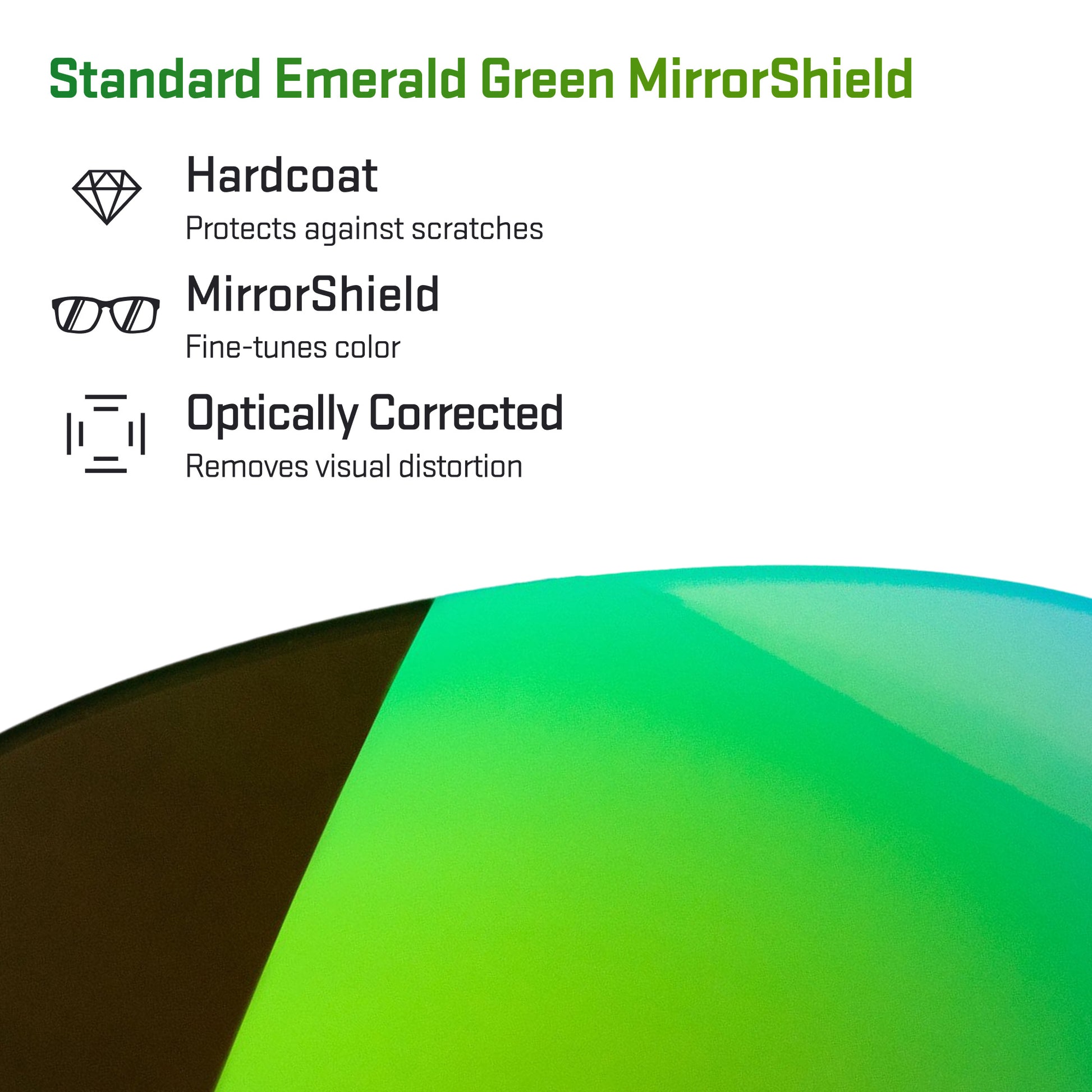 standard emerald green replacement lenses detail