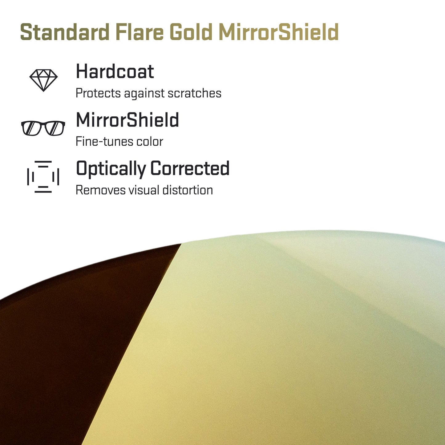 standard flare gold replacement lenses detail