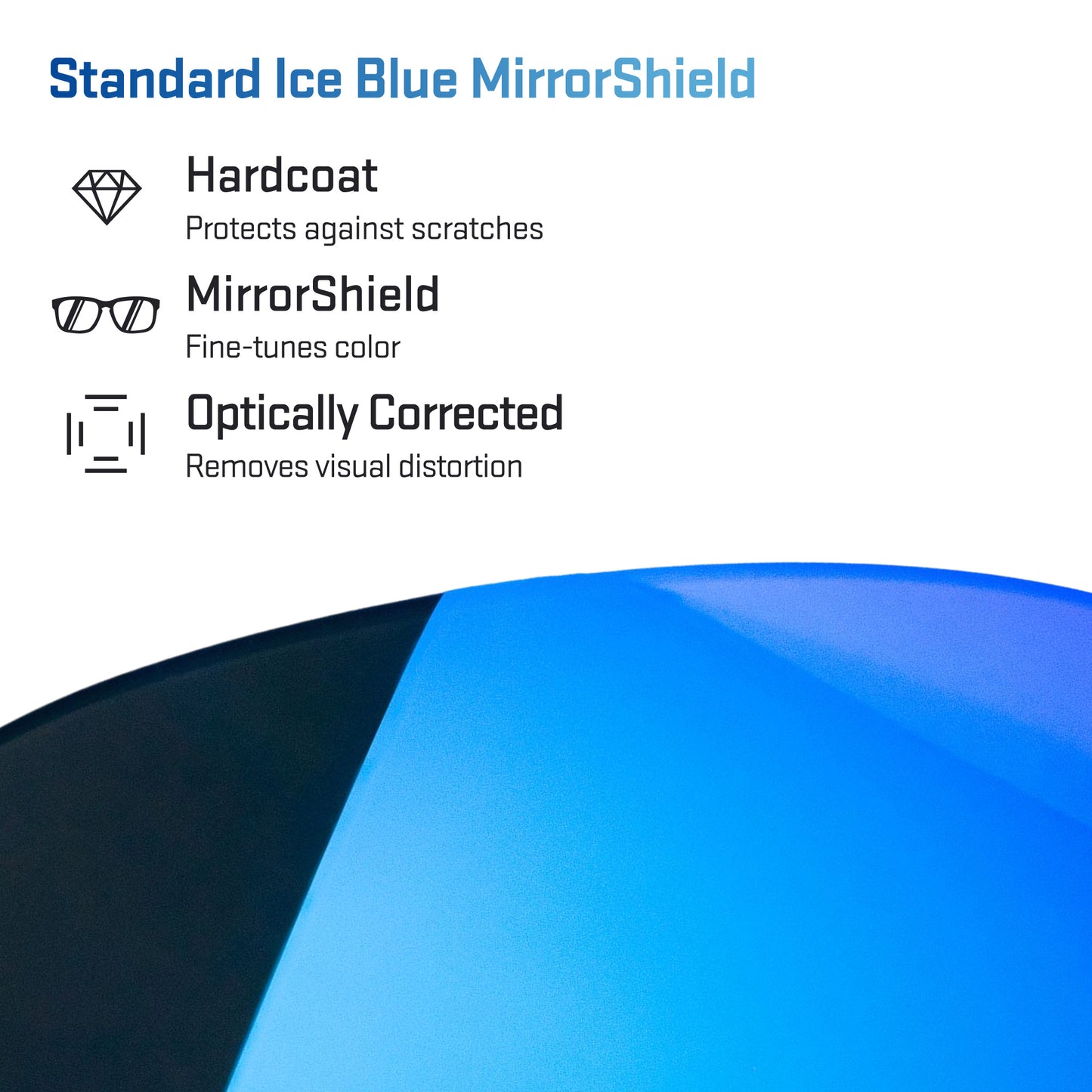 standard ice blue replacement lenses detail