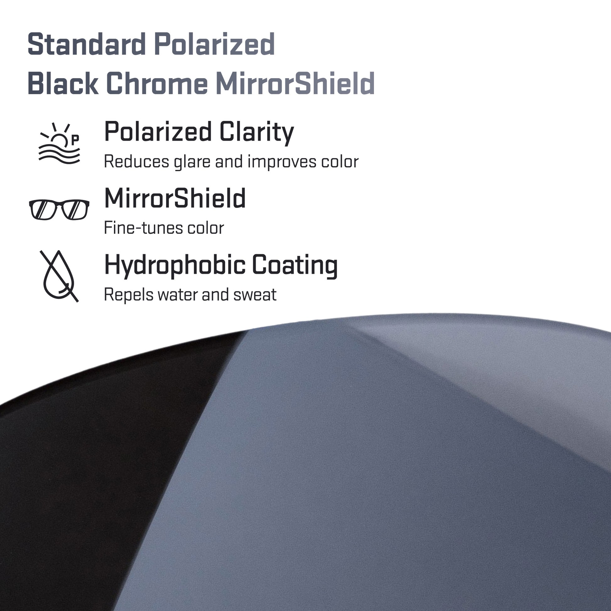 standard polarized black chrome replacement lenses detail