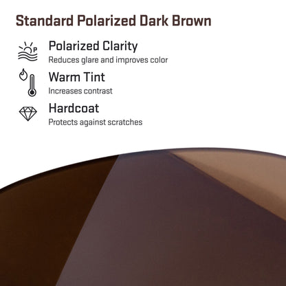 standard polarized dark brown replacement lenses detail
