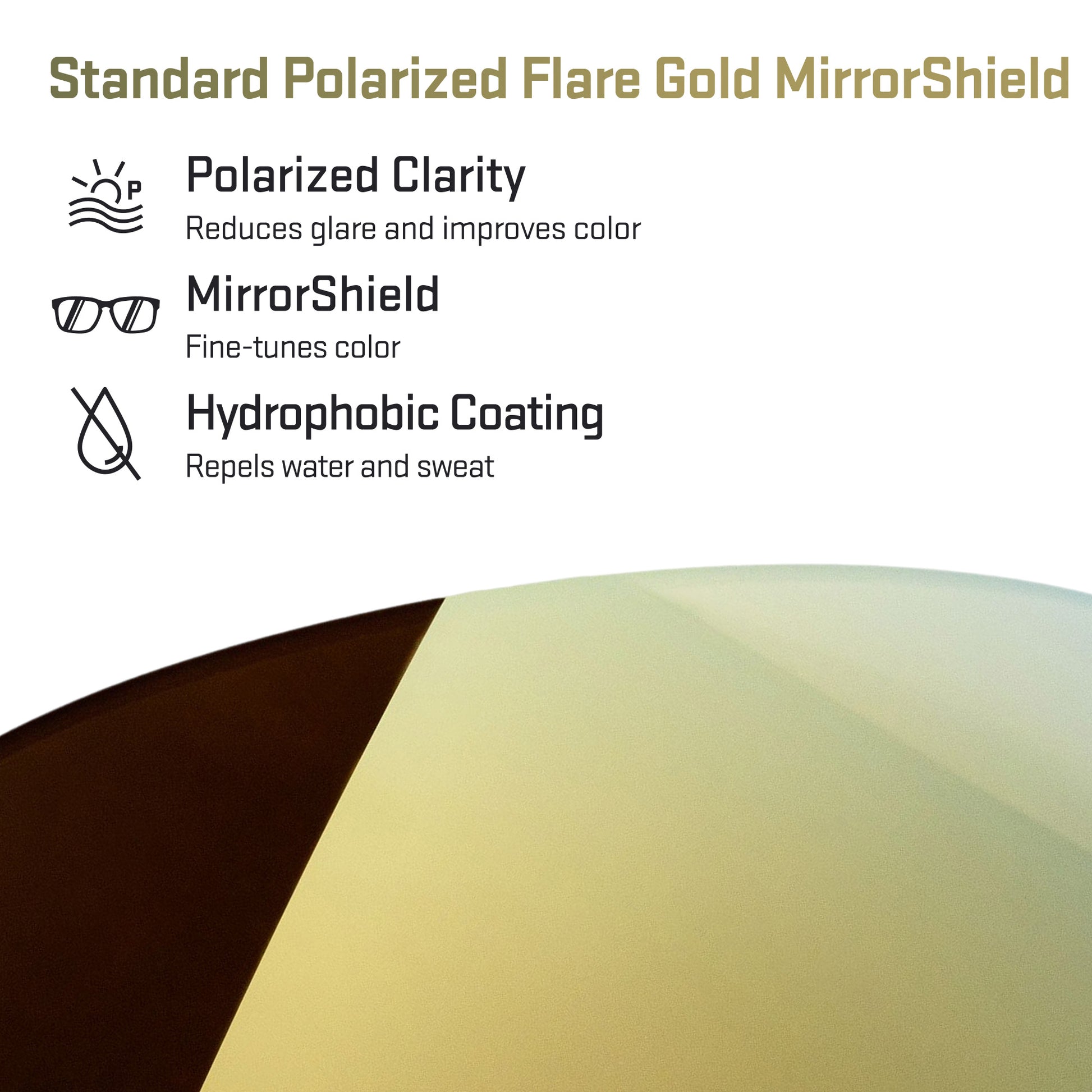 standard polarized flare gold replacement lenses detail