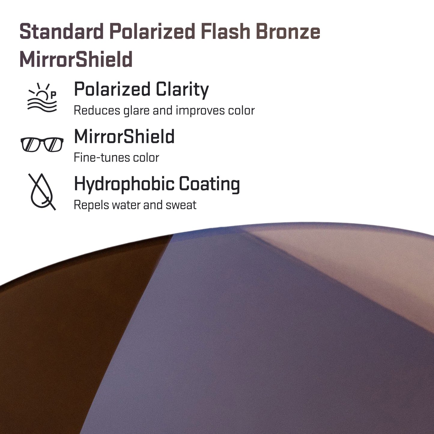 standard polarized flash bronze replacement lenses detail