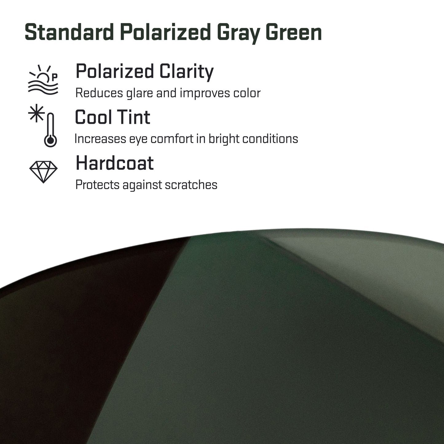 standard polarized gray green replacement lenses detail