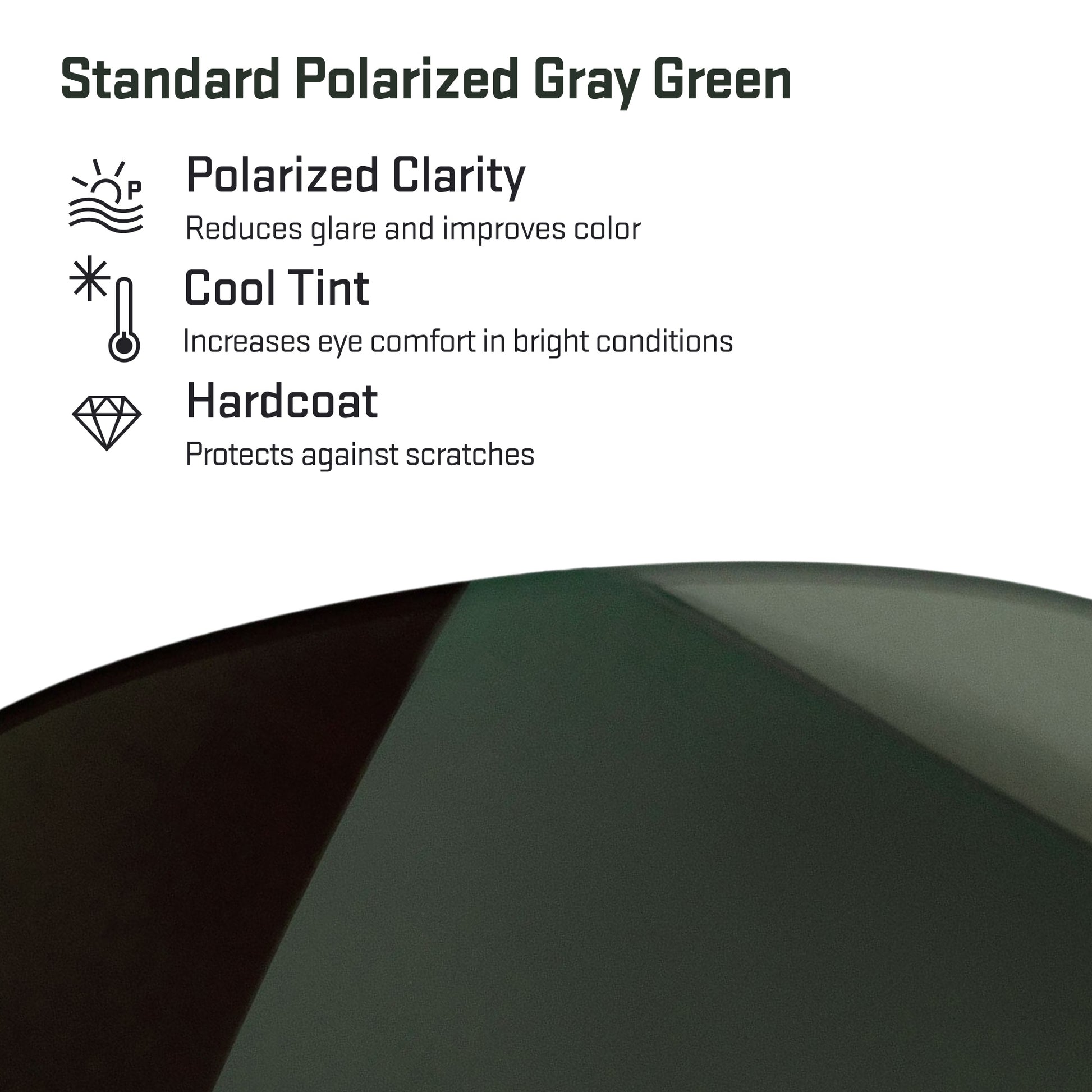 standard polarized gray green replacement lenses detail