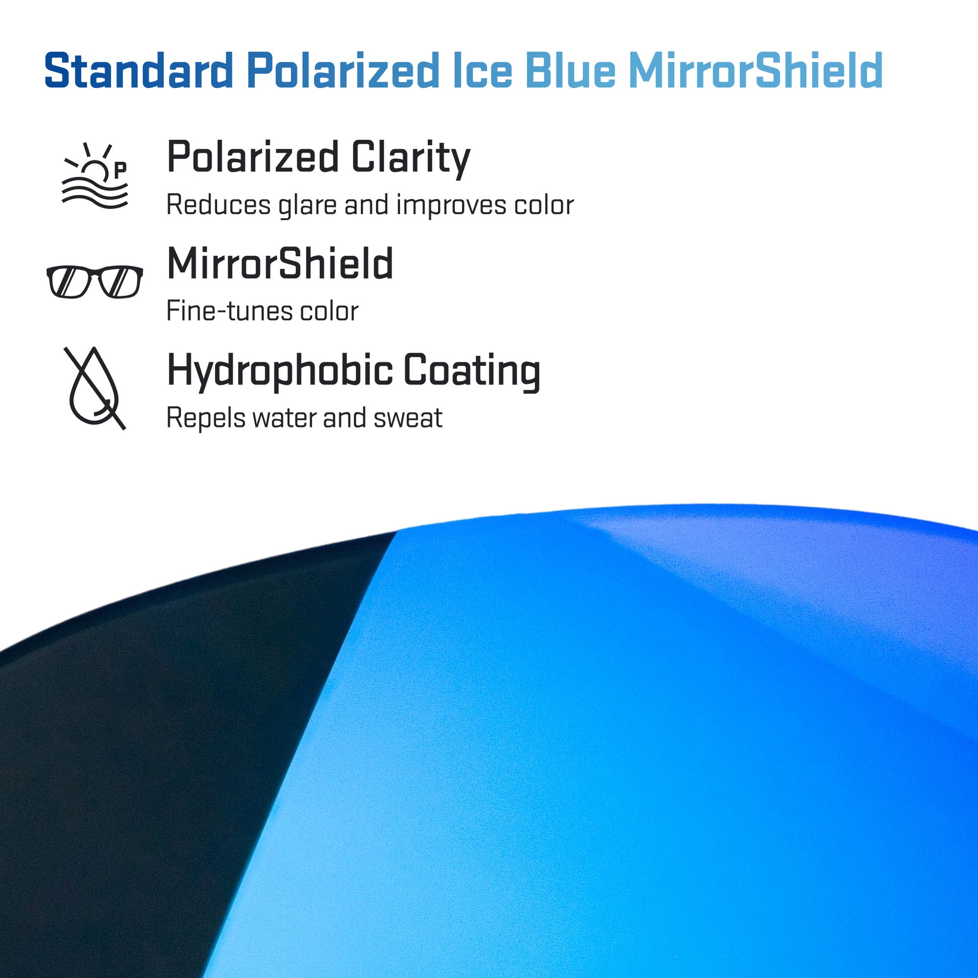standard polarized ice blue replacement lenses detail