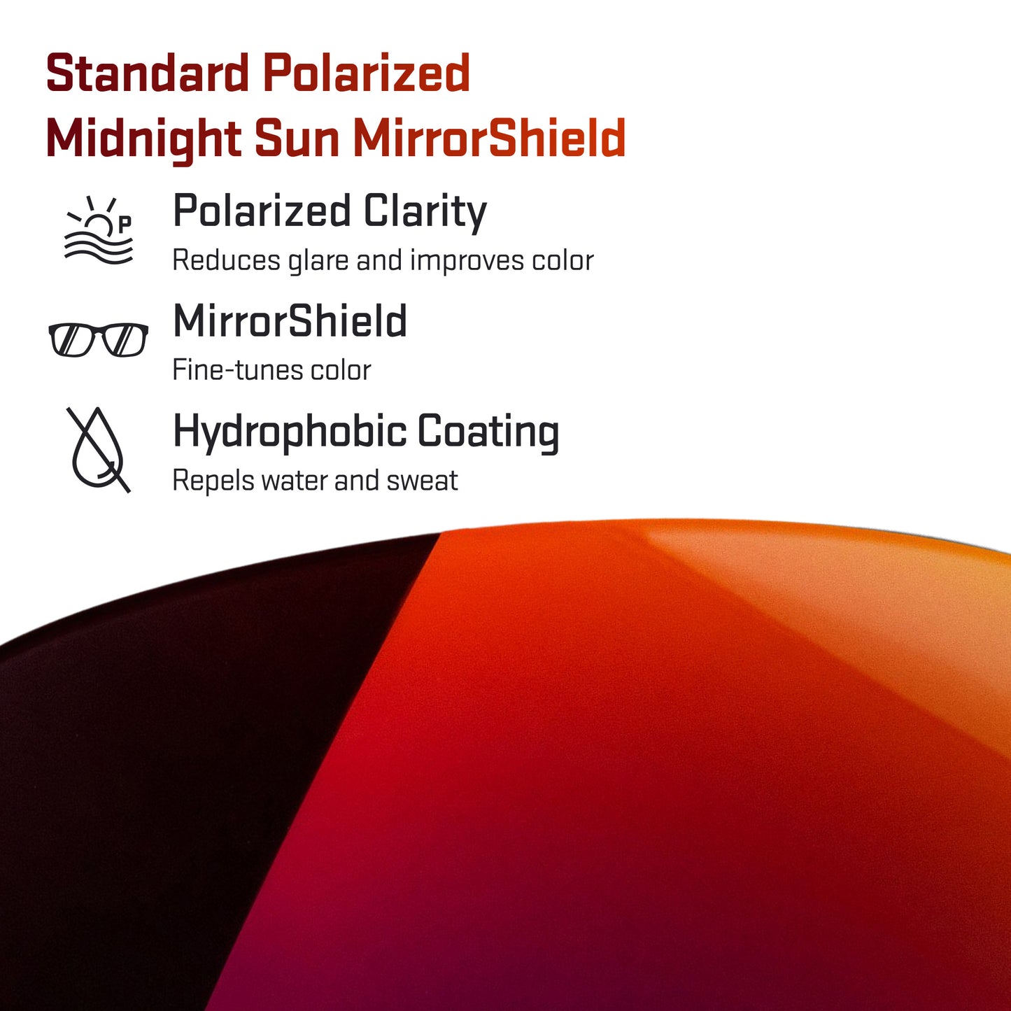 standard polarized midnight sun replacement lenses detail