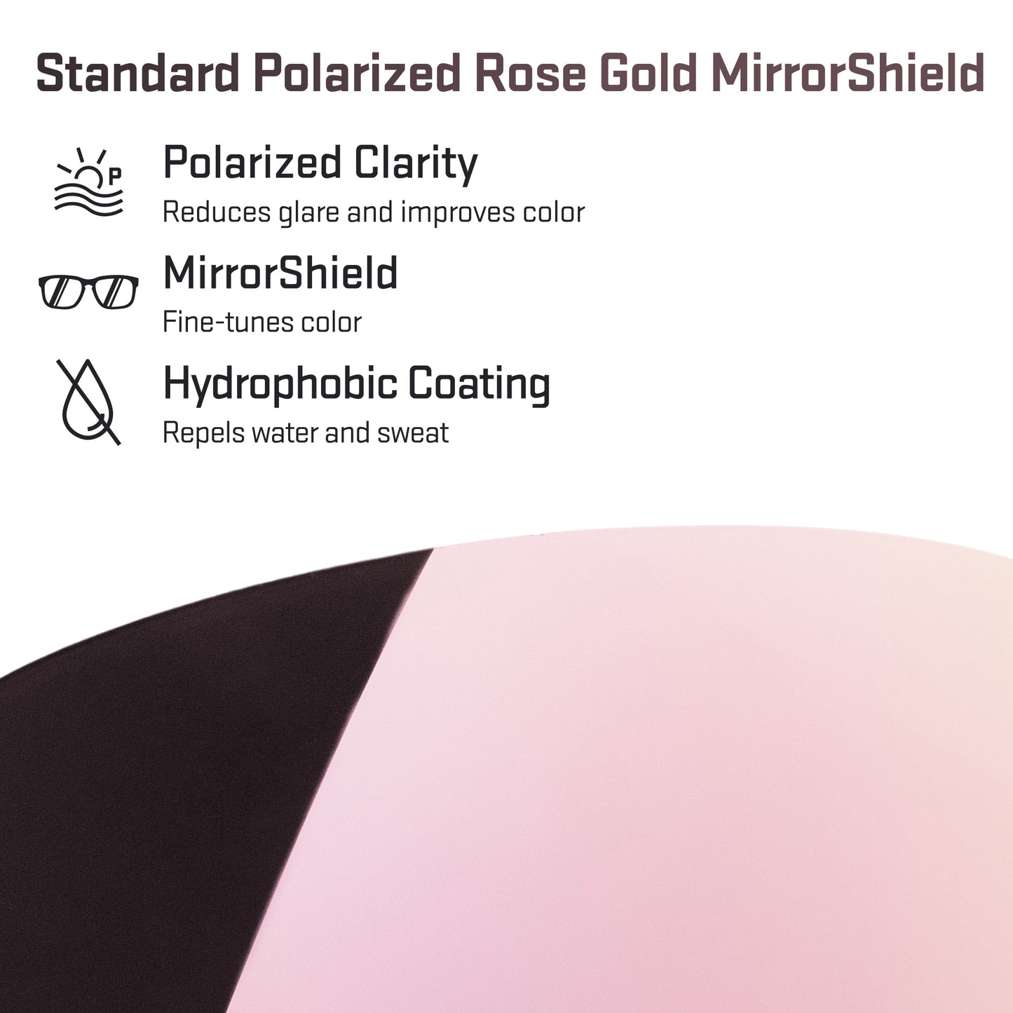 standard polarized rose gold replacement lenses detail