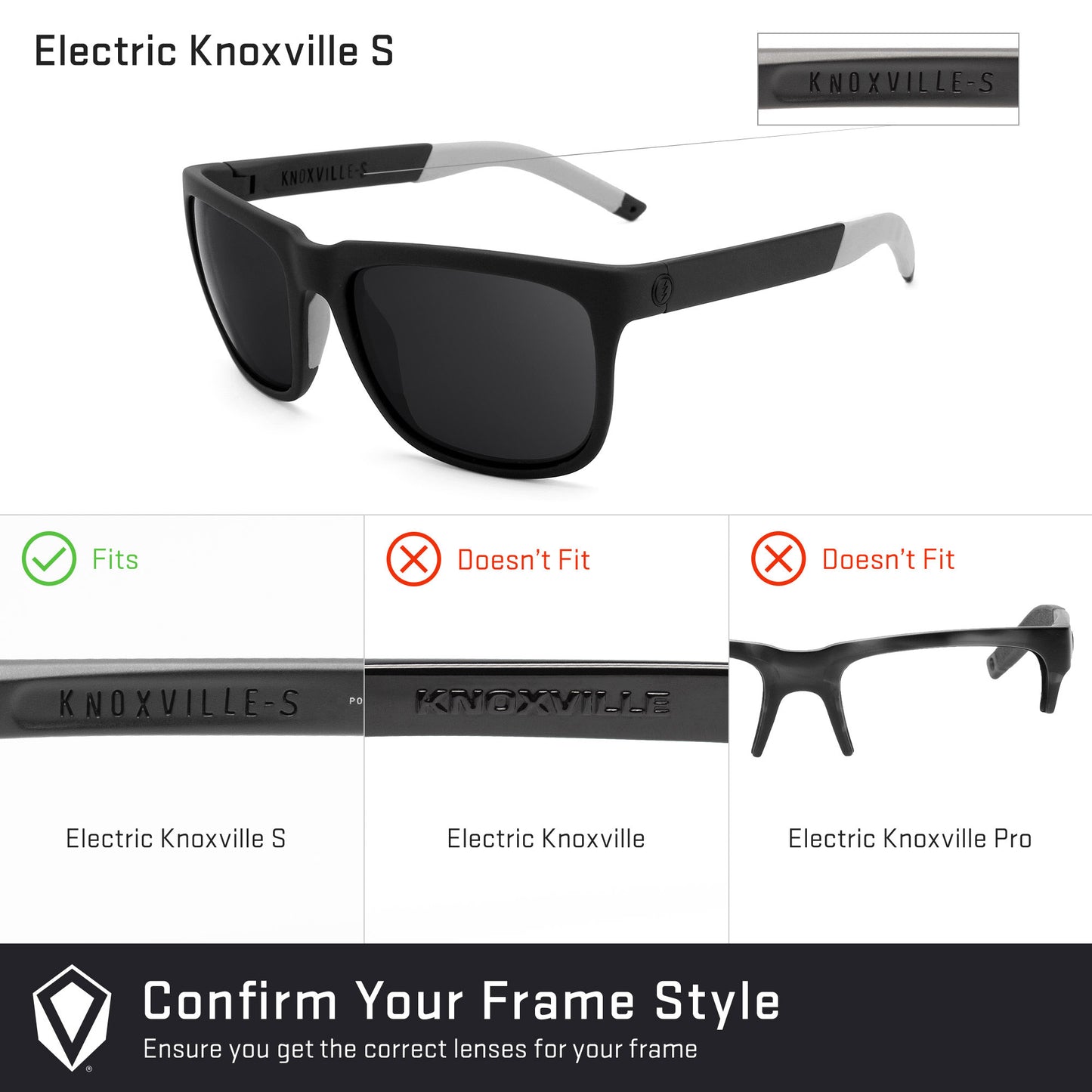 Revant replacement lenses compatible with Electric Knoxville S