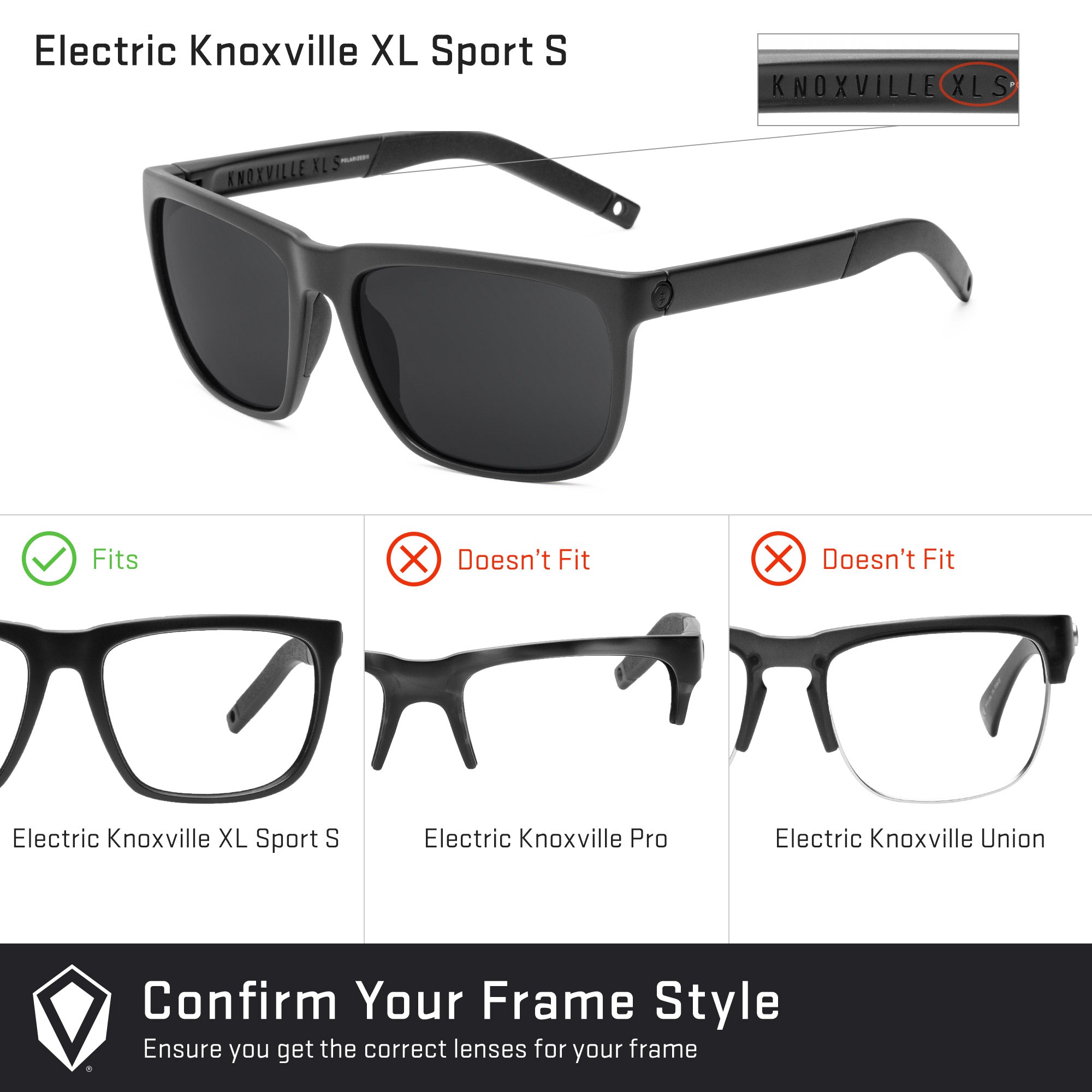 new3ＤＳLL Electric Knoxville XL Sport (S) Replacement Lenses by Revant Optics