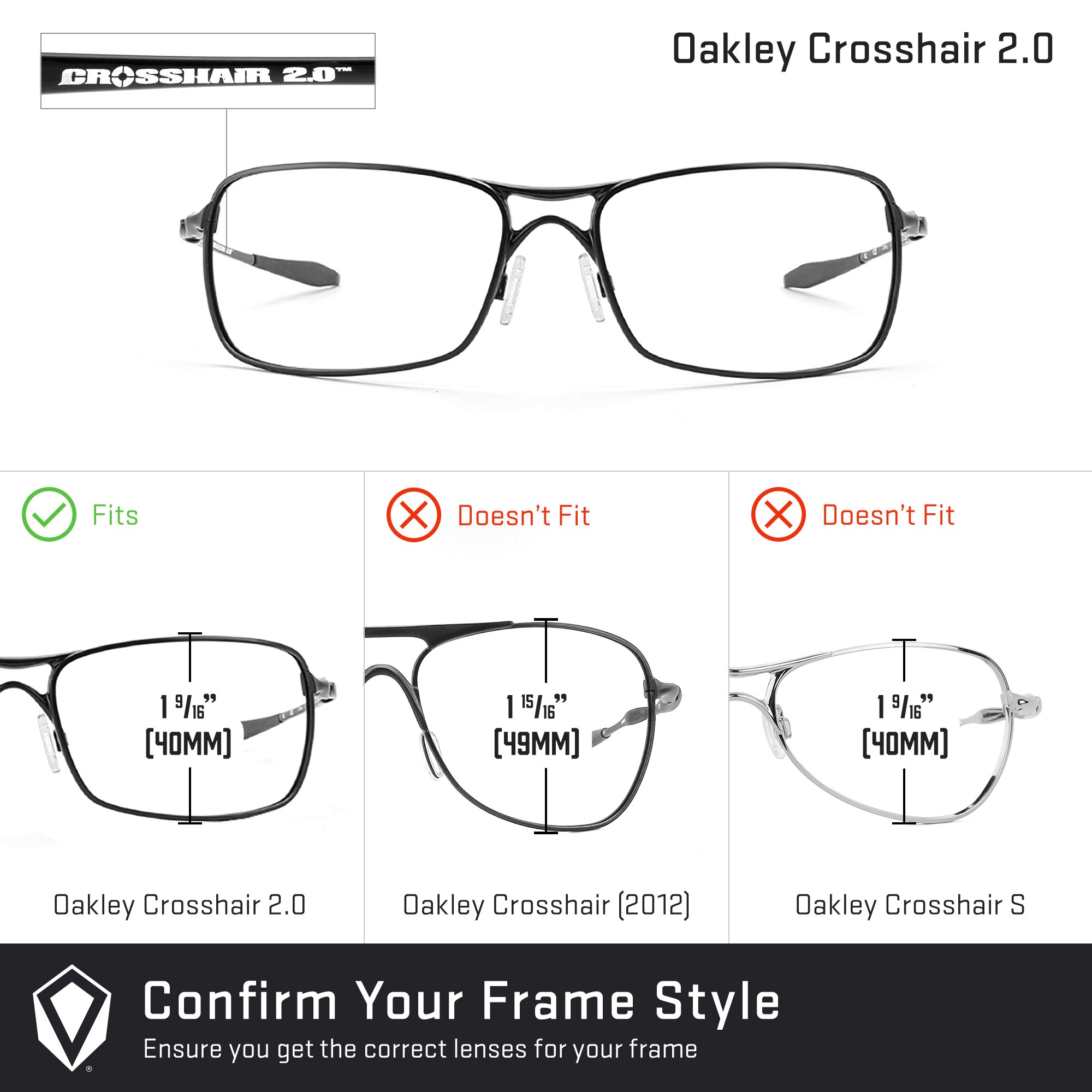 Oakley Crosshair 2.0 OO4044 Replacement Lenses by Revant Optics