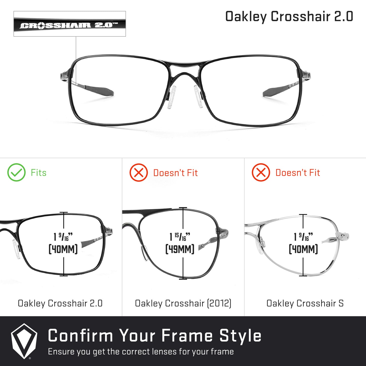 Revant replacement lenses compatible with Oakley Crosshair 2
