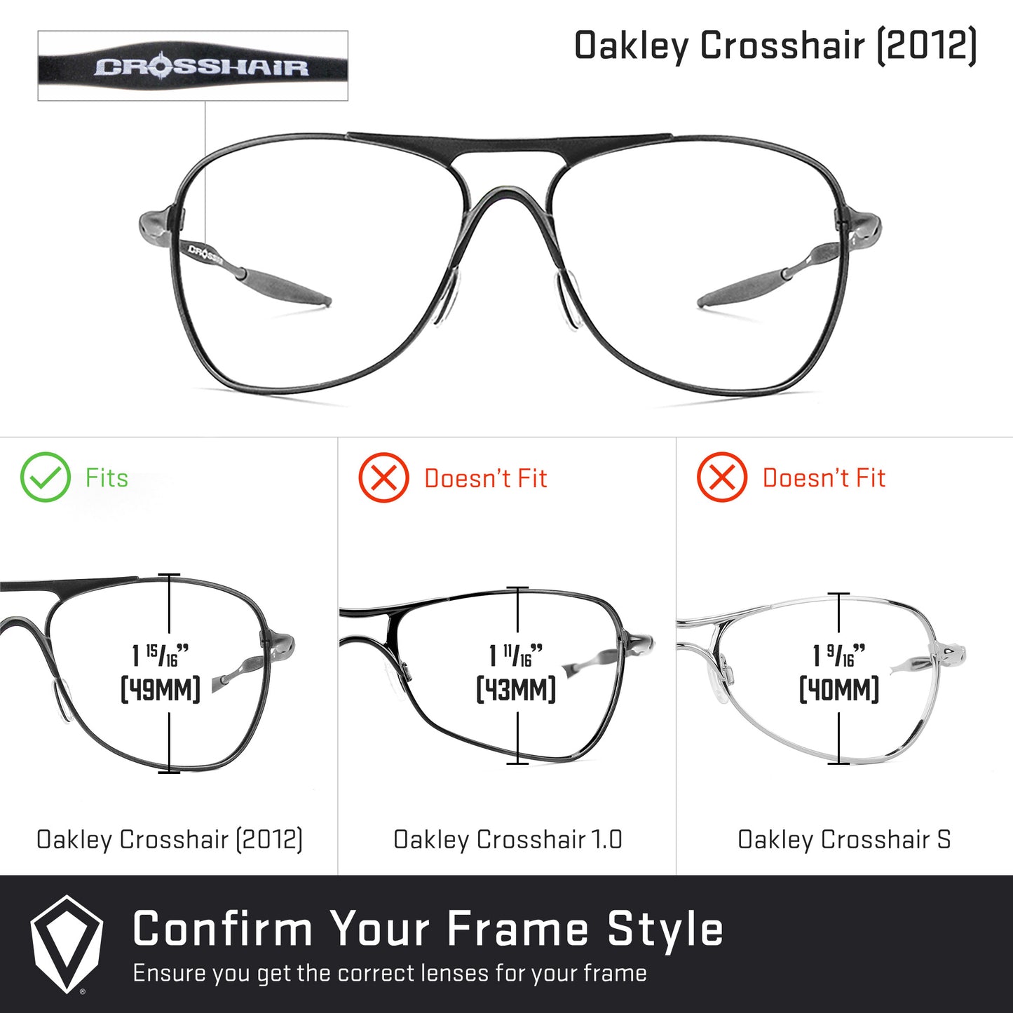 Revant replacement lenses compatible with Oakley Crosshair 2012