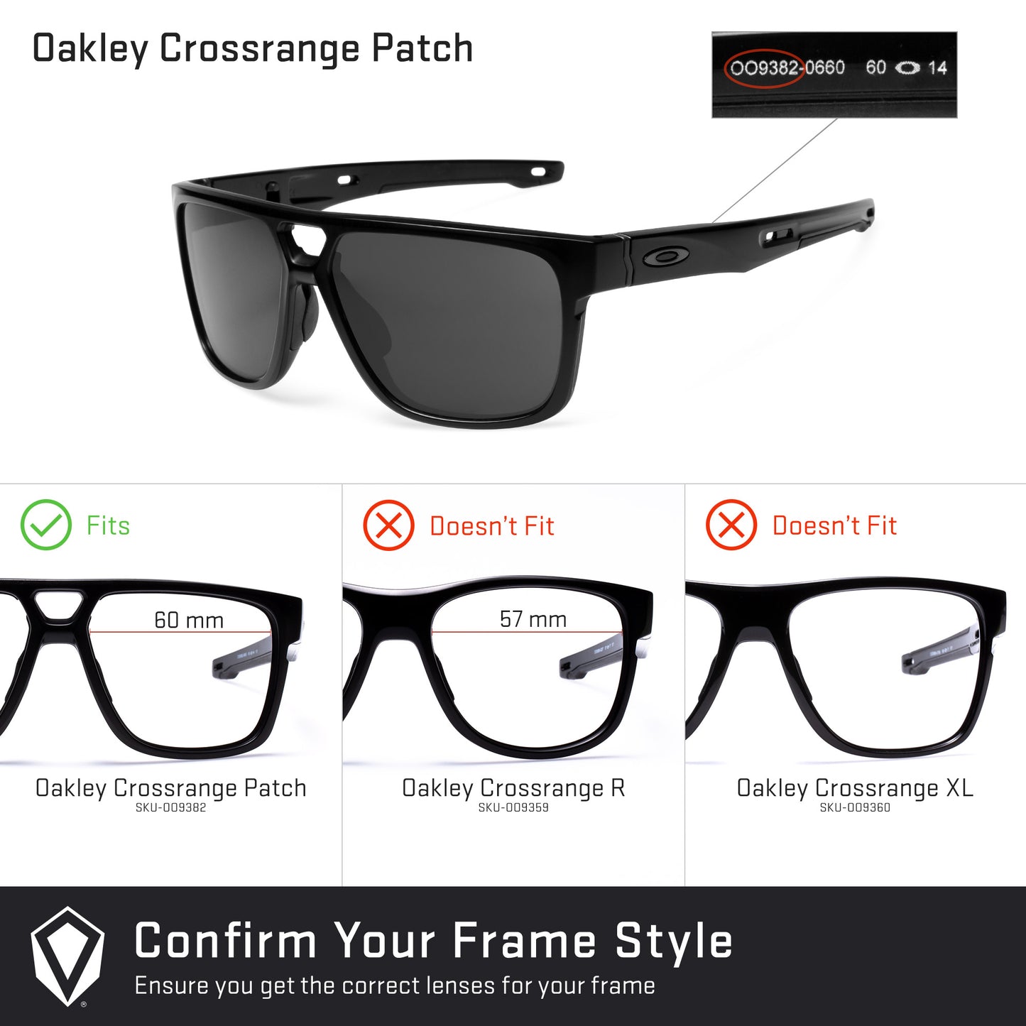 Revant replacement lenses compatible with Oakley Crossrange Patch