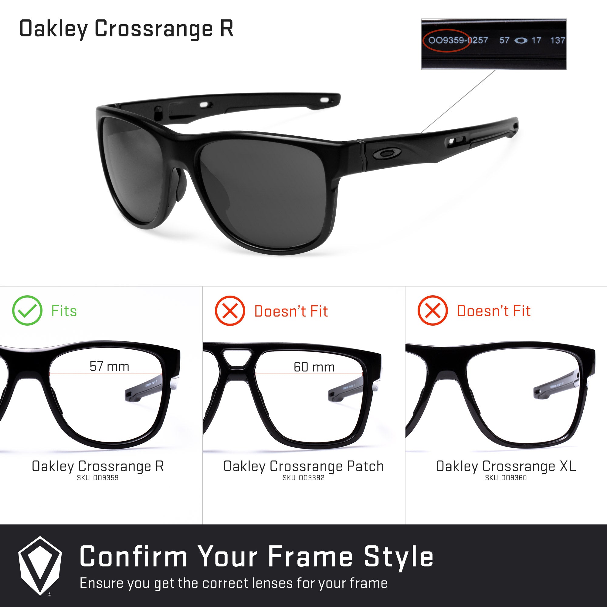 Oakley Crossrange R OO9359 Replacement Lenses by Revant Optics