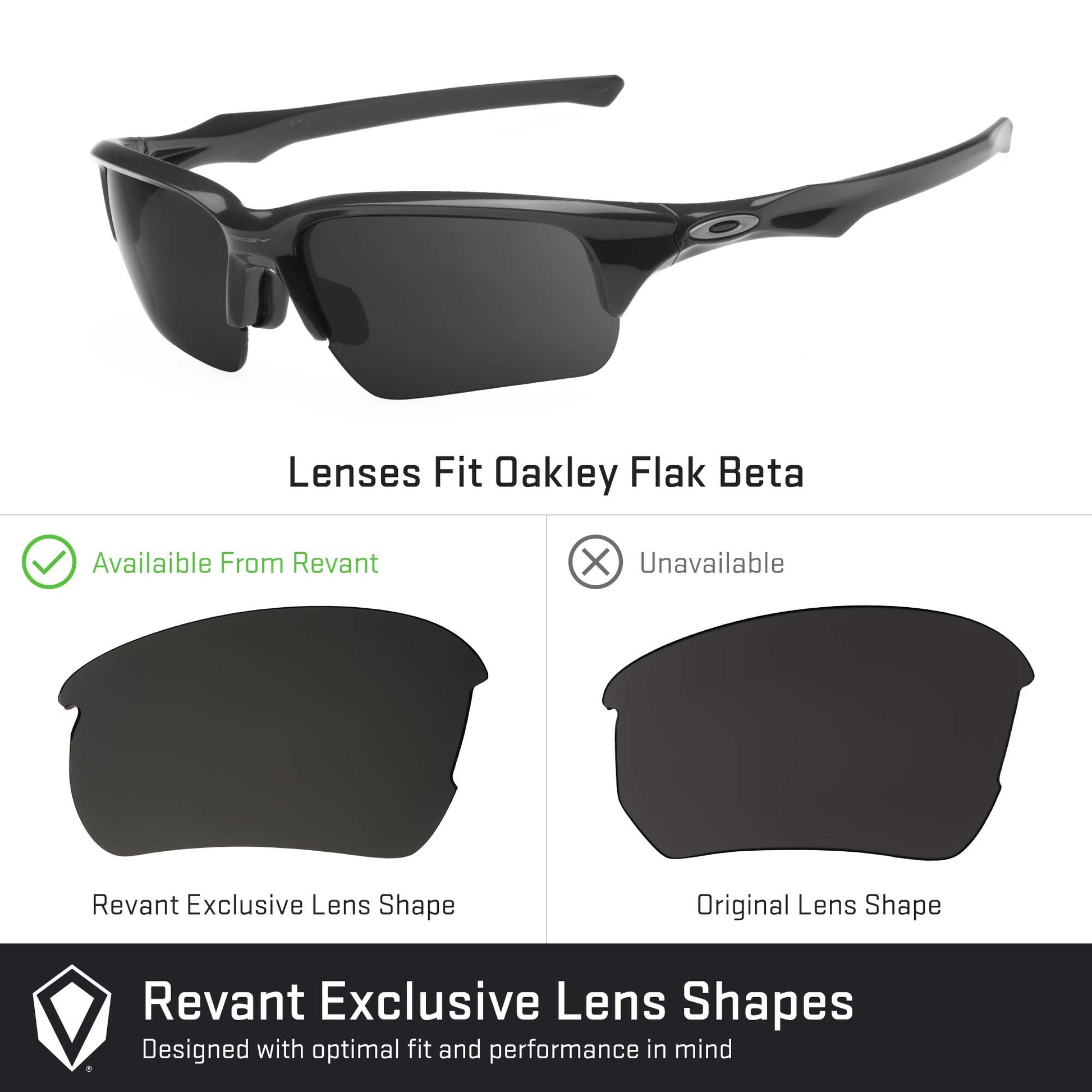 Revant replacement lenses compatible with Oakley Flak Beta Exclusive Shape