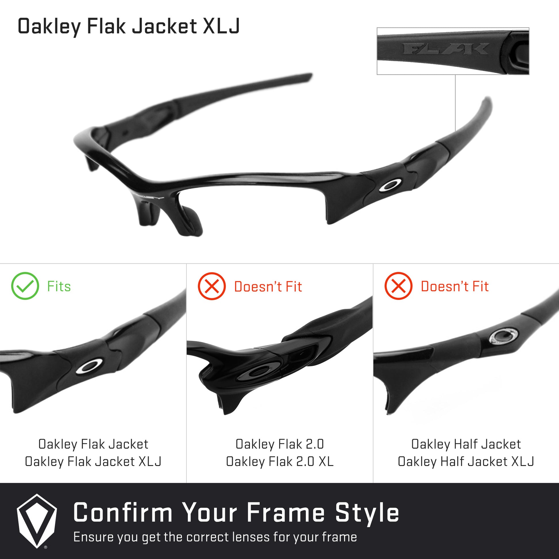 Revant replacement lenses compatible with Oakley Flak Jacket Xlj