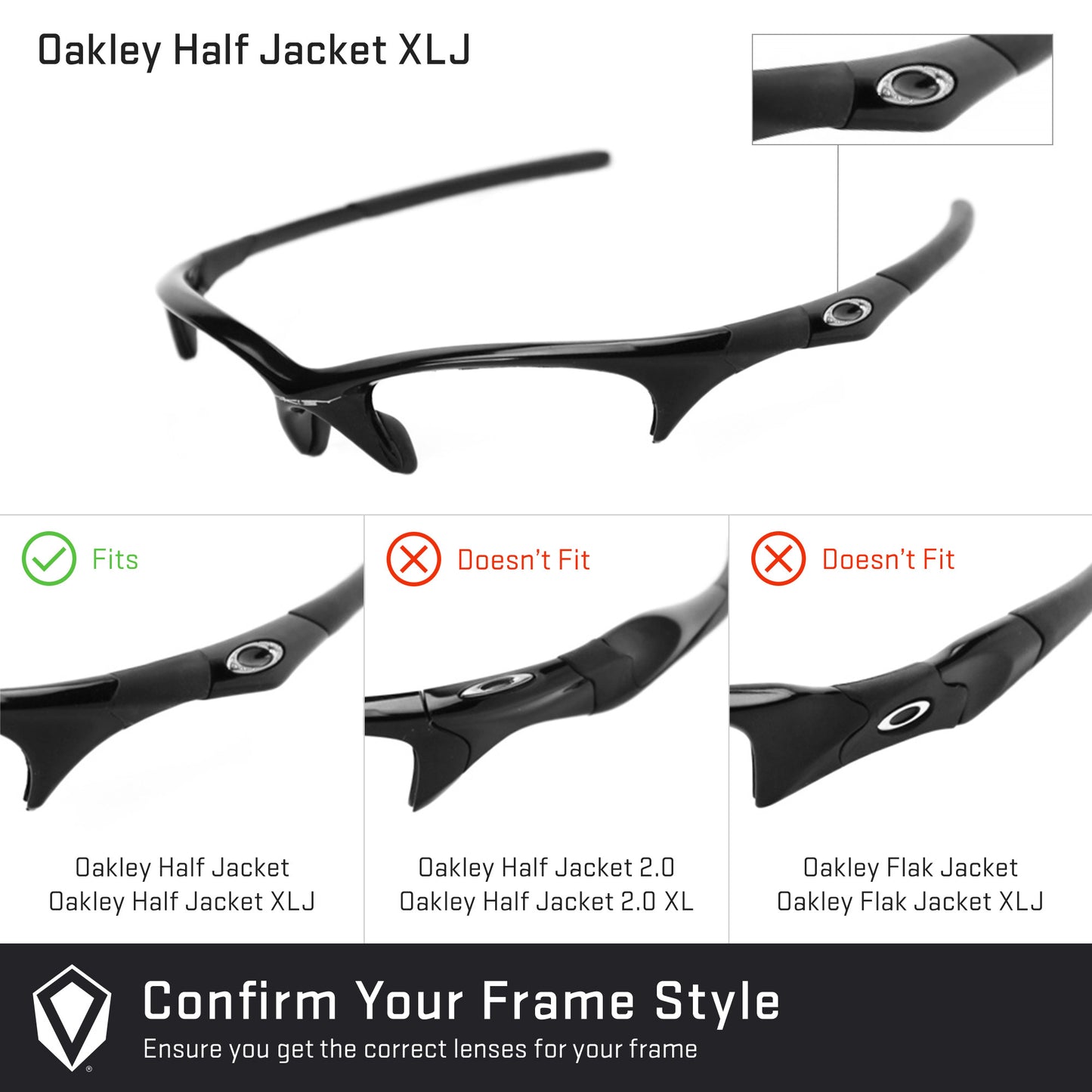 Revant replacement lenses compatible with Oakley Half Jacket Xlj