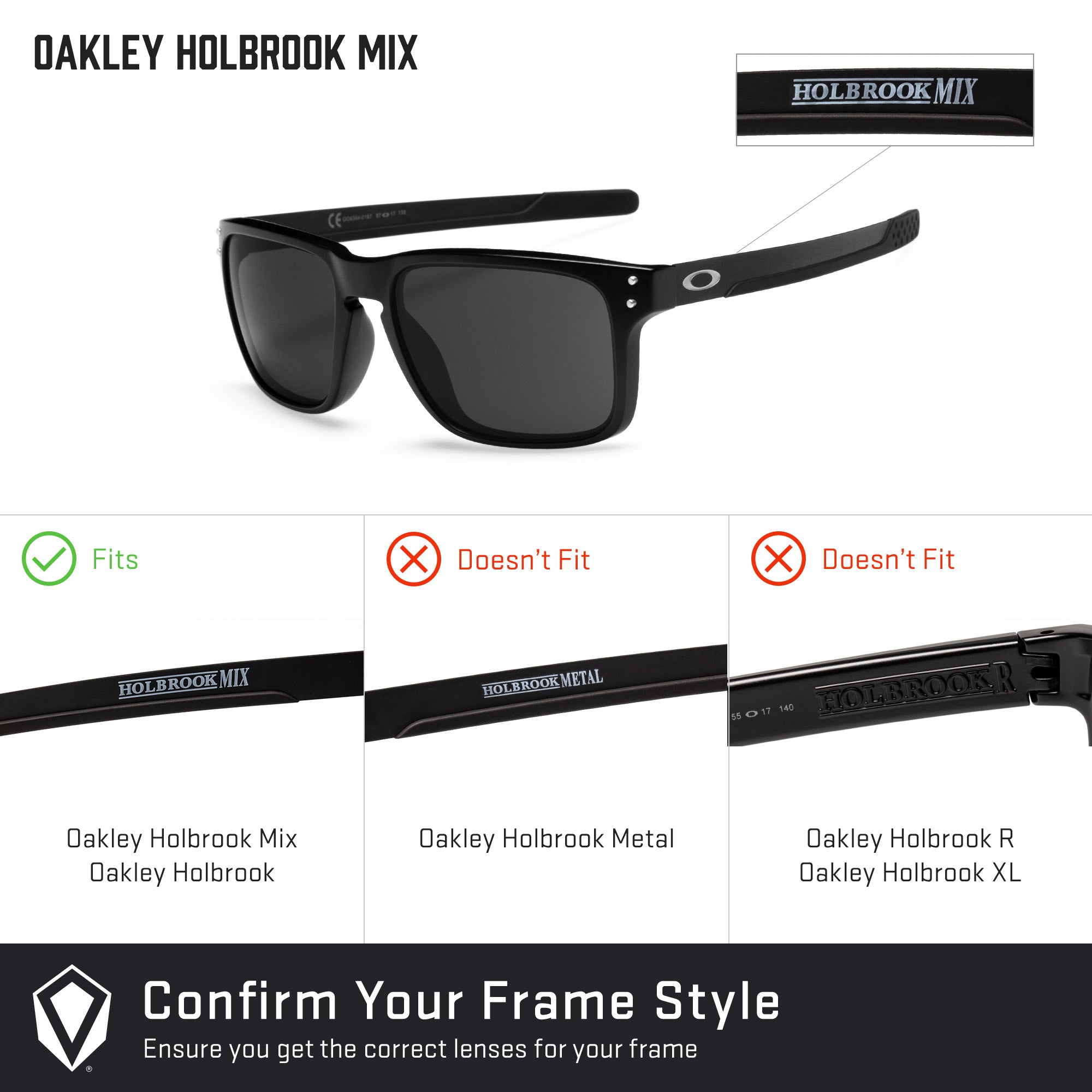Oakley Holbrook Mix (Low Bridge Fit) Replacement Lenses by Revant
