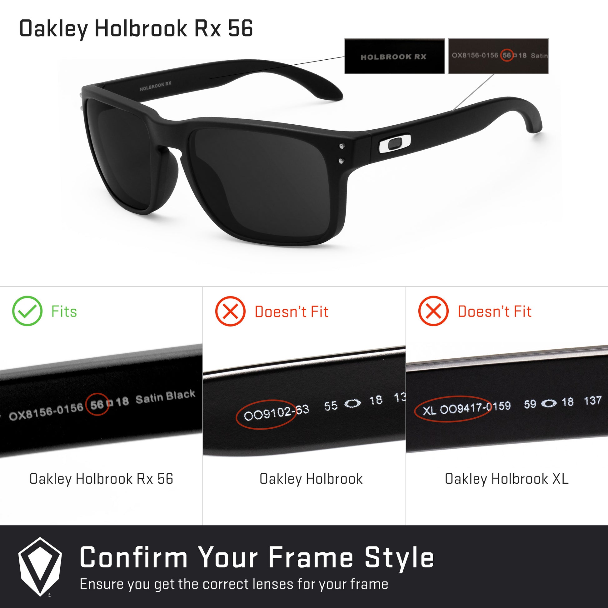 Revant replacement lenses compatible with Oakley Holbrook Rx 56