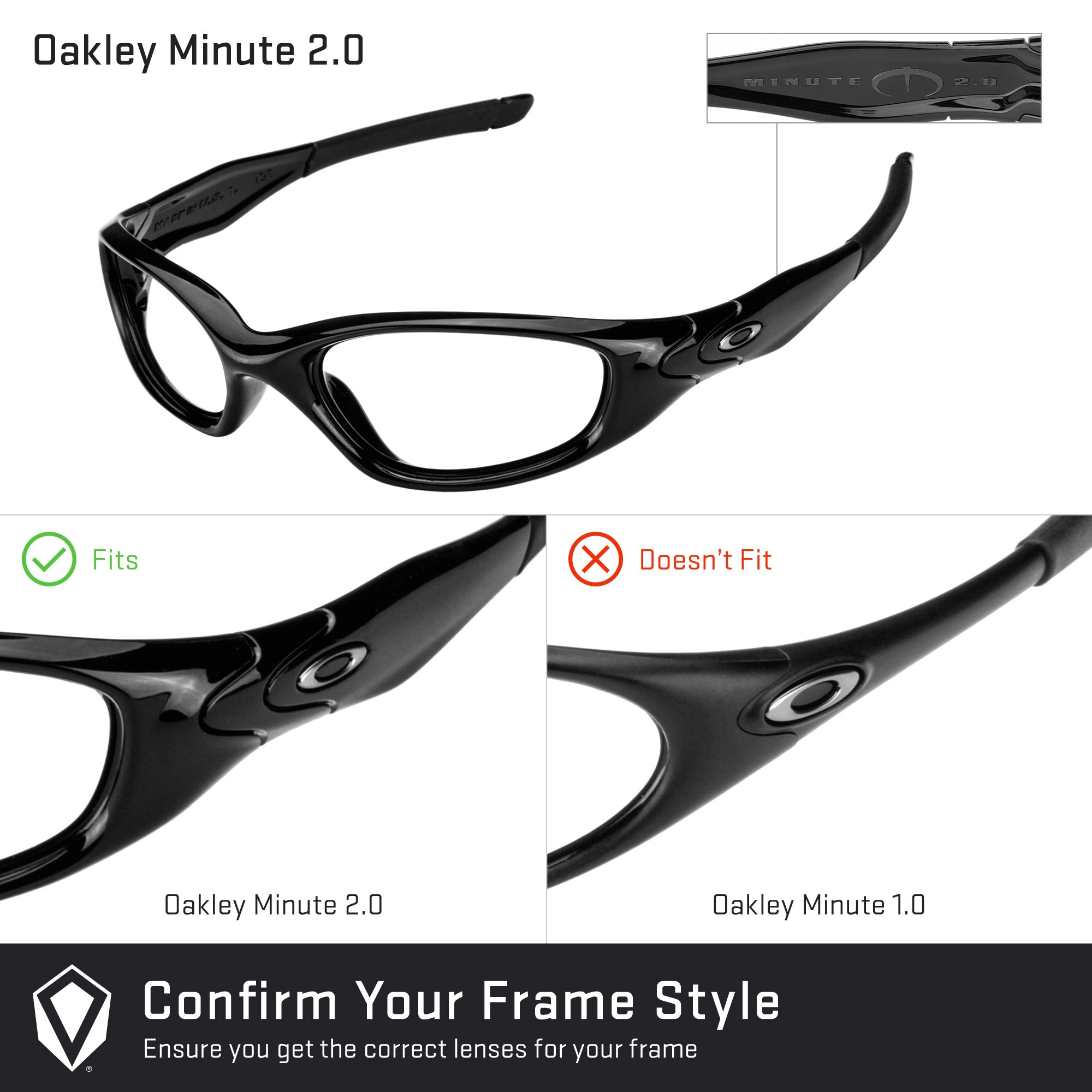 Oakley Minute 2.0 純正度付きレンズ廃盤 モデル Oakley Minute 2.0 Replacement Lenses by Revant Optics