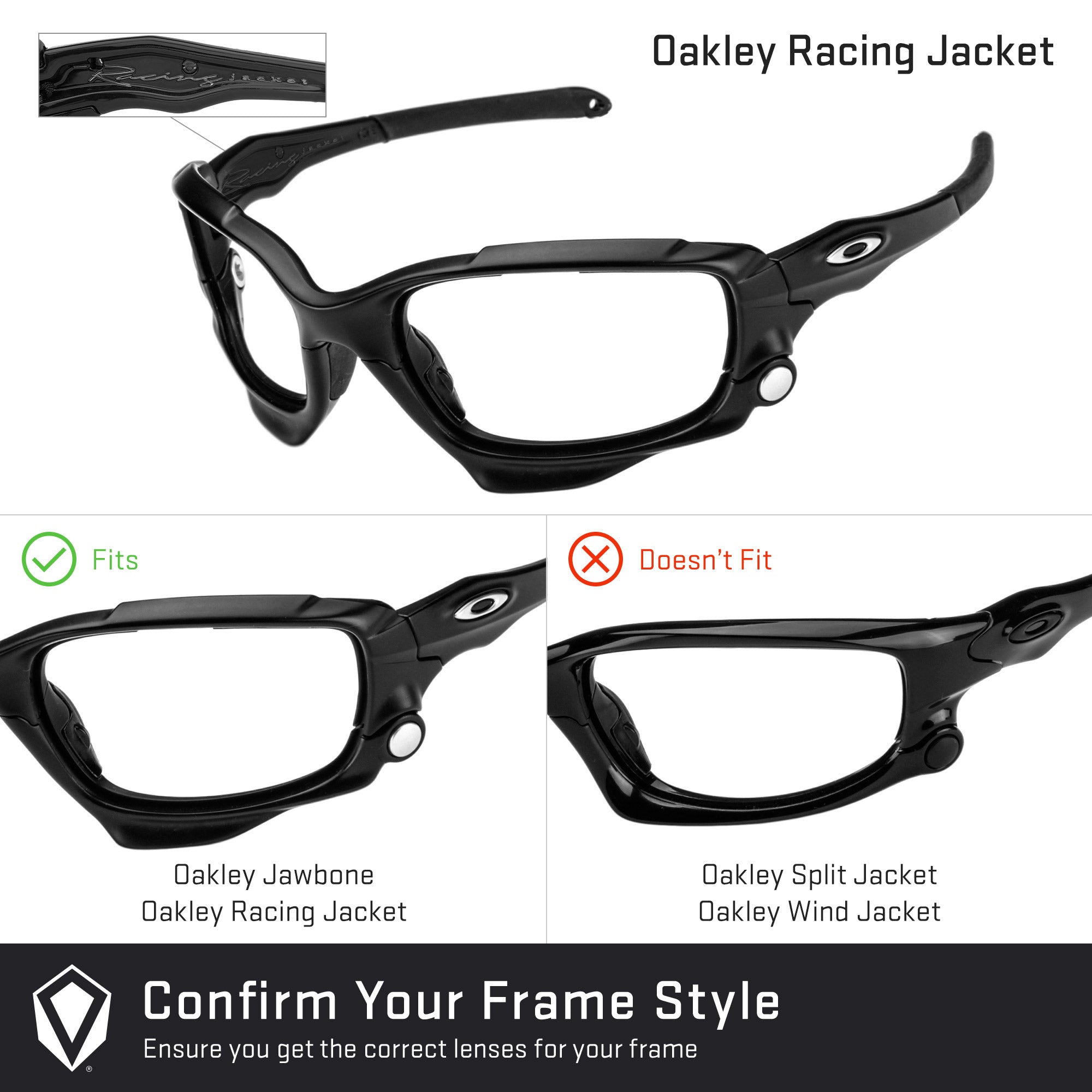 Oakley Racing Jacket (Low Bridge Fit) Replacement Lenses by Revant