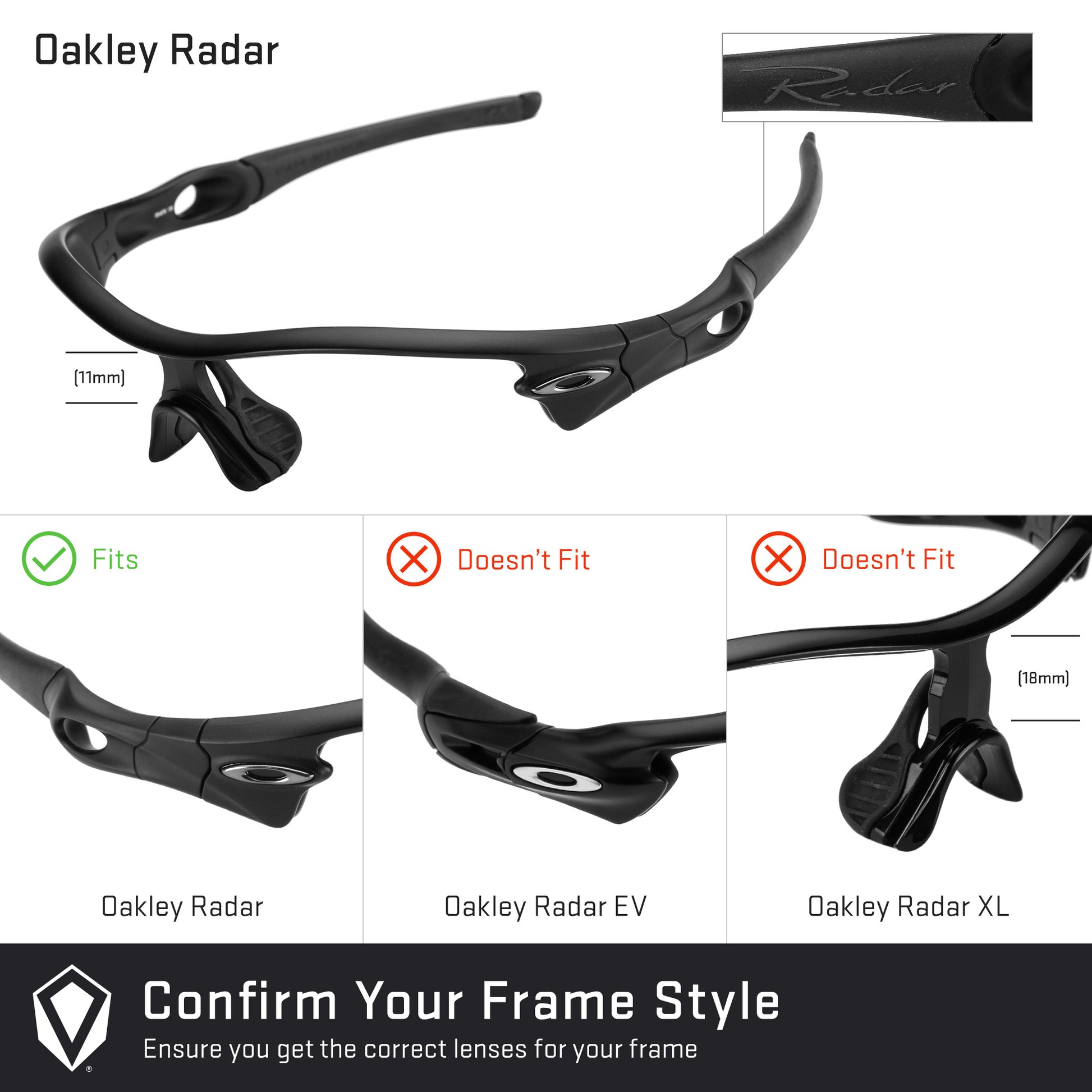 Revant replacement lenses compatible with Oakley Radar Edge