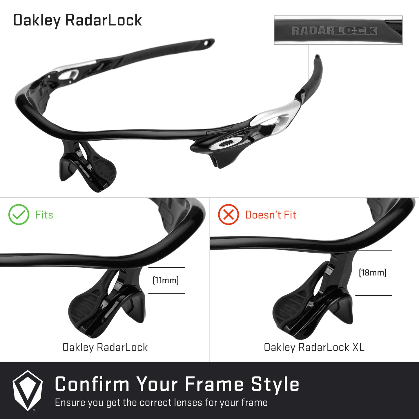 Revant replacement lenses compatible with Oakley Radarlock Edge