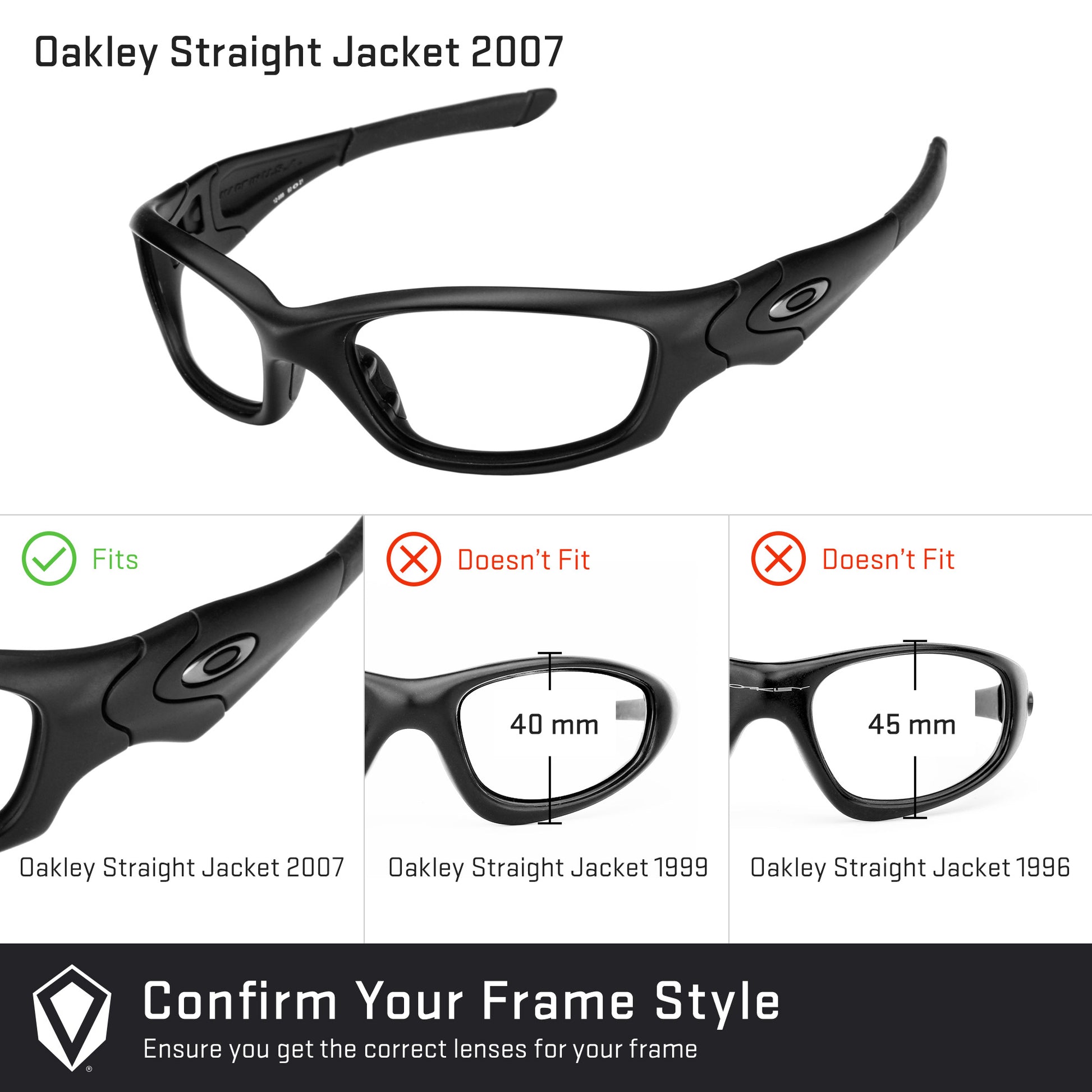 Revant replacement lenses compatible with Oakley Straight Jacket 2007