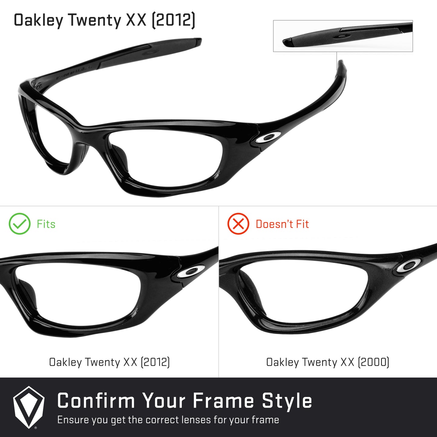 Revant replacement lenses compatible with Oakley Twenty Xx 2012