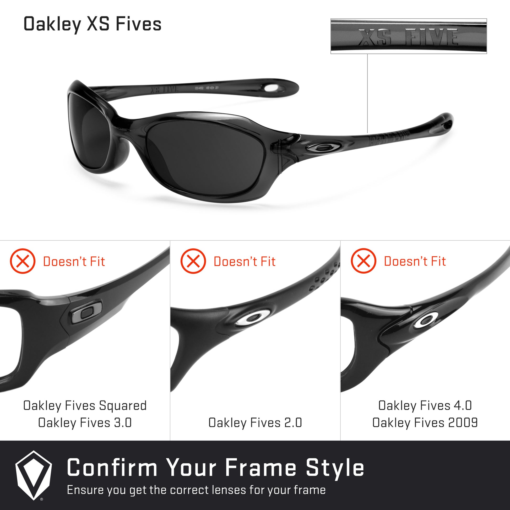 Revant replacement lenses compatible with Oakley XS Fives