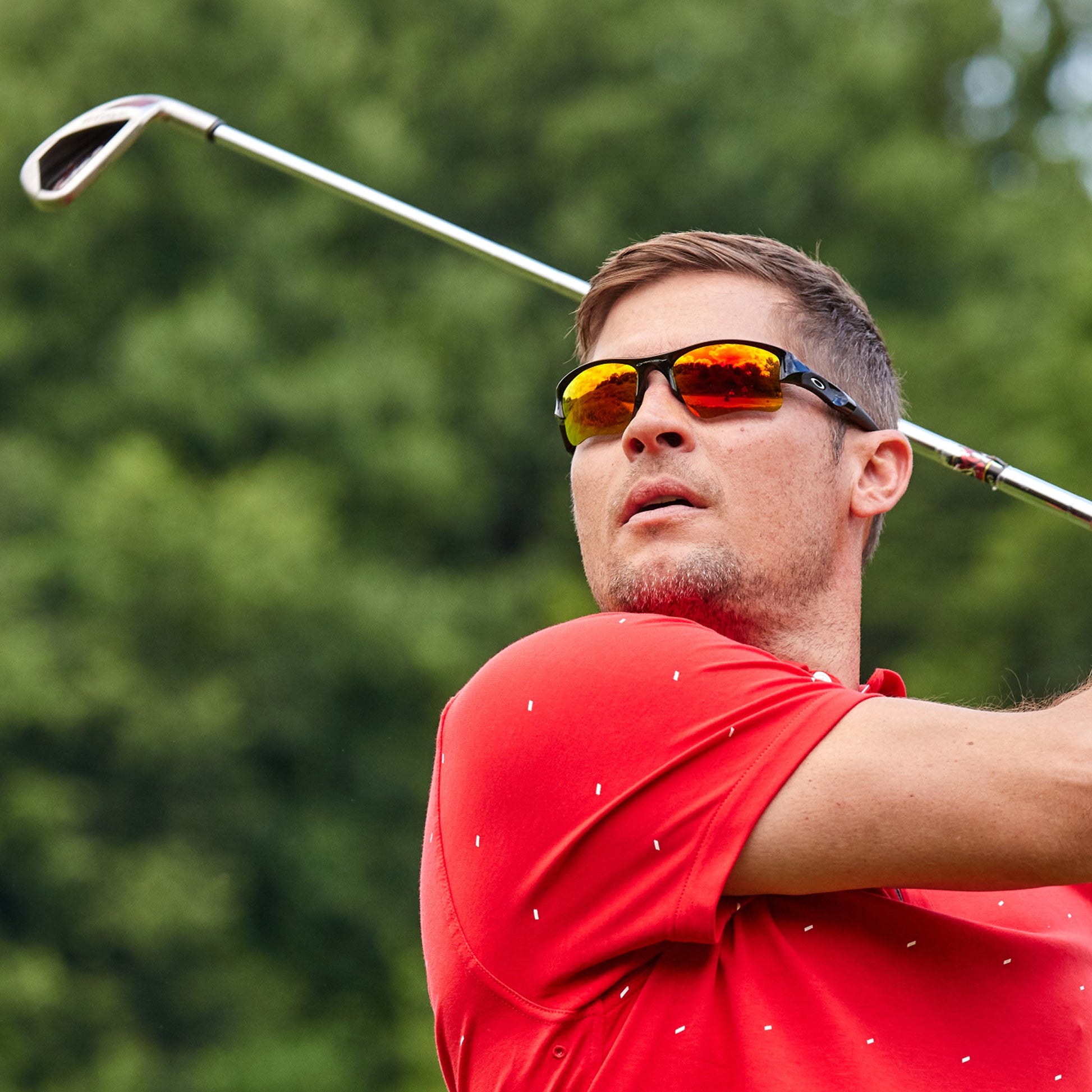a person wearing sunglasses with midnight sun lenses