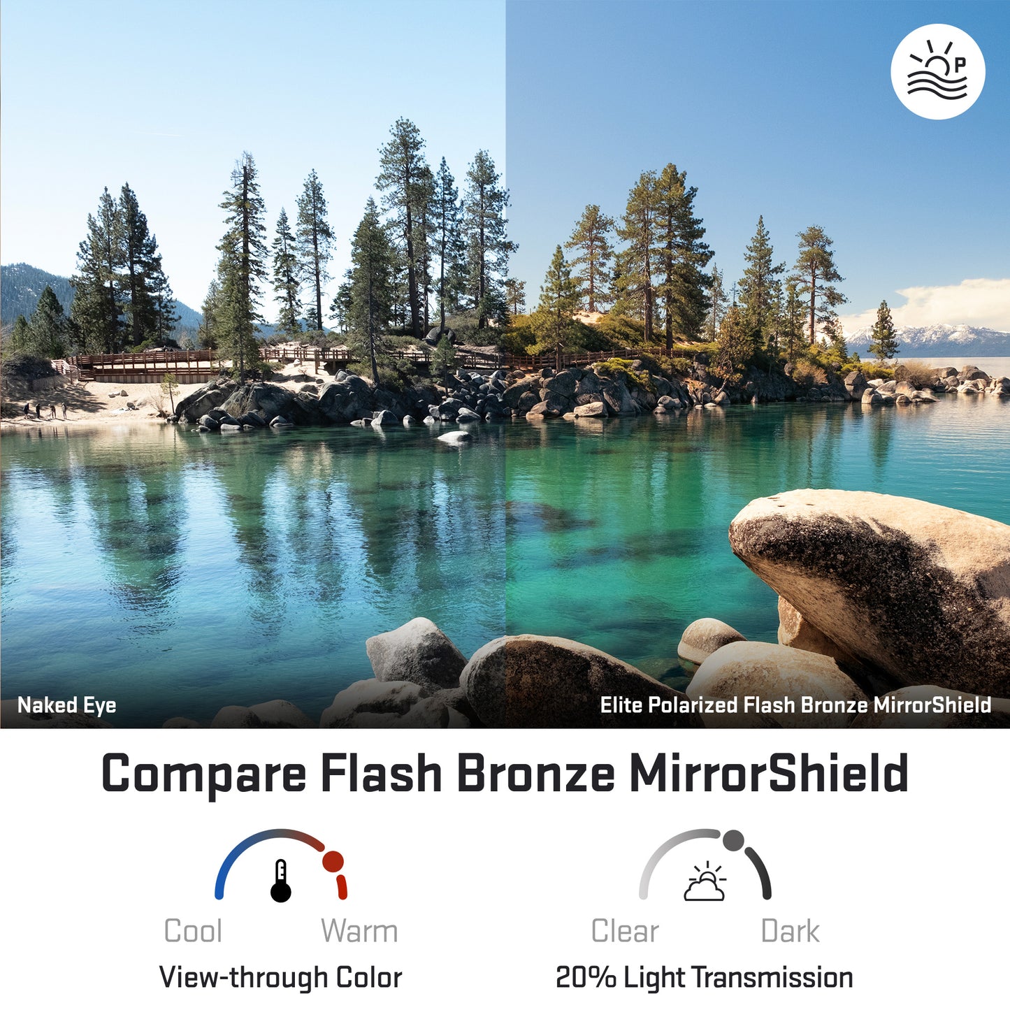 view looking through elite polarized flash bronze replacement lenses