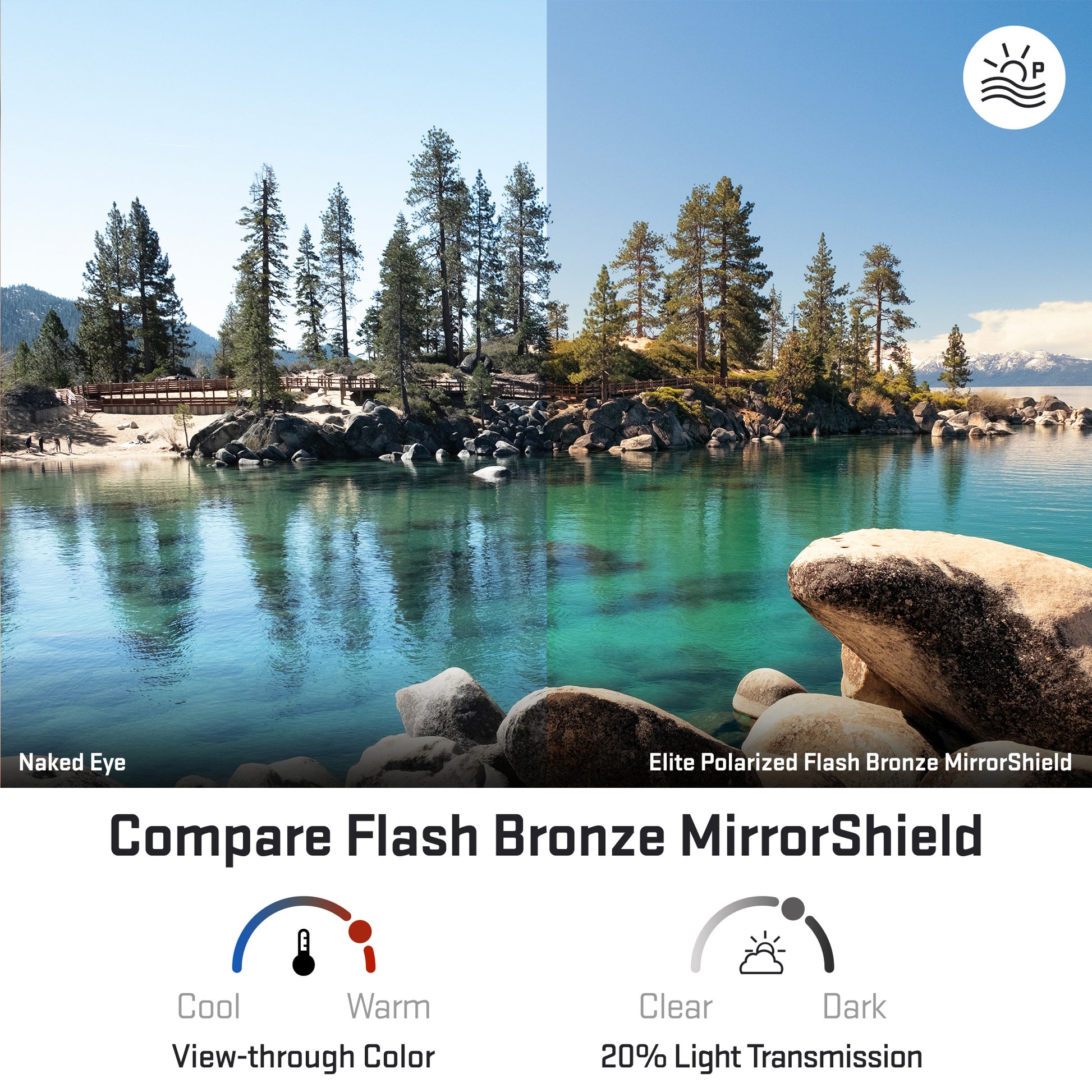 view looking through elite polarized flash bronze replacement lenses