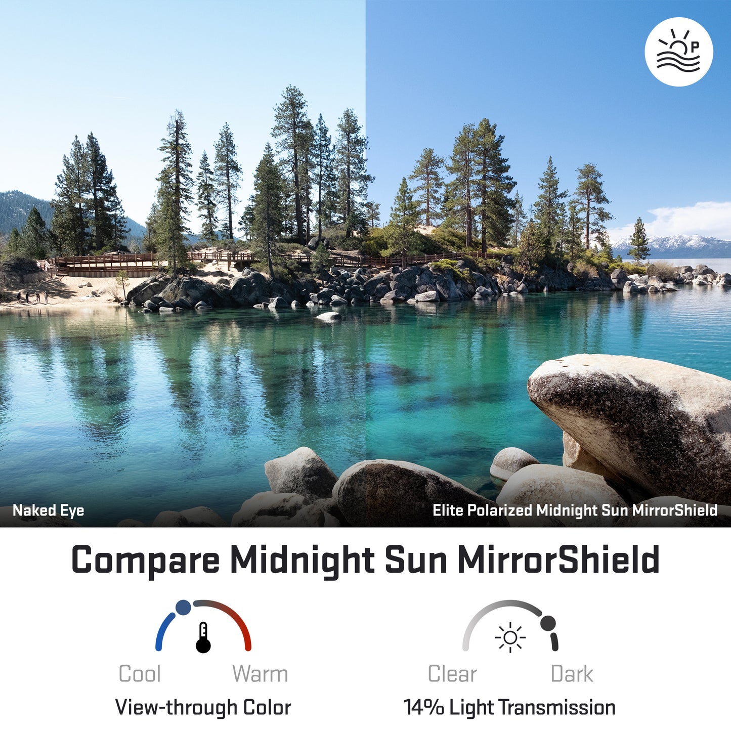 view looking through elite polarized midnight sun replacement lenses