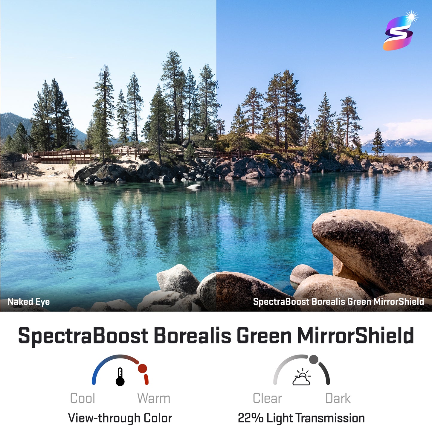 view looking through spectraboost borealis green replacement lenses