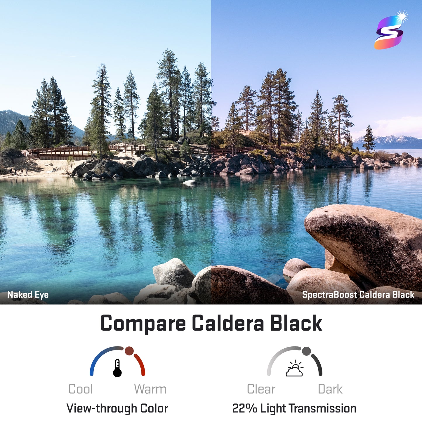view looking through spectraboost caldera black replacement lenses