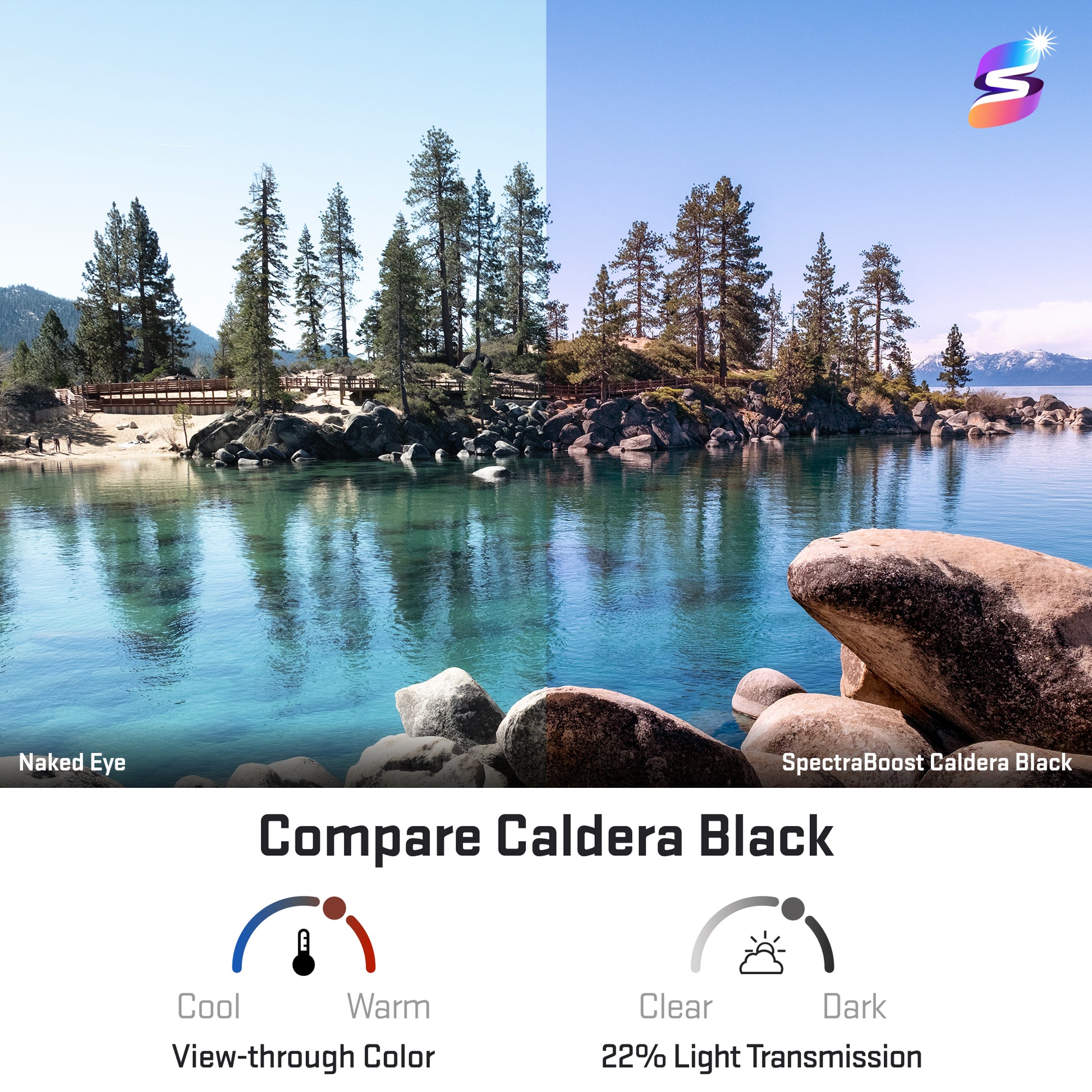 view looking through spectraboost caldera black replacement lenses