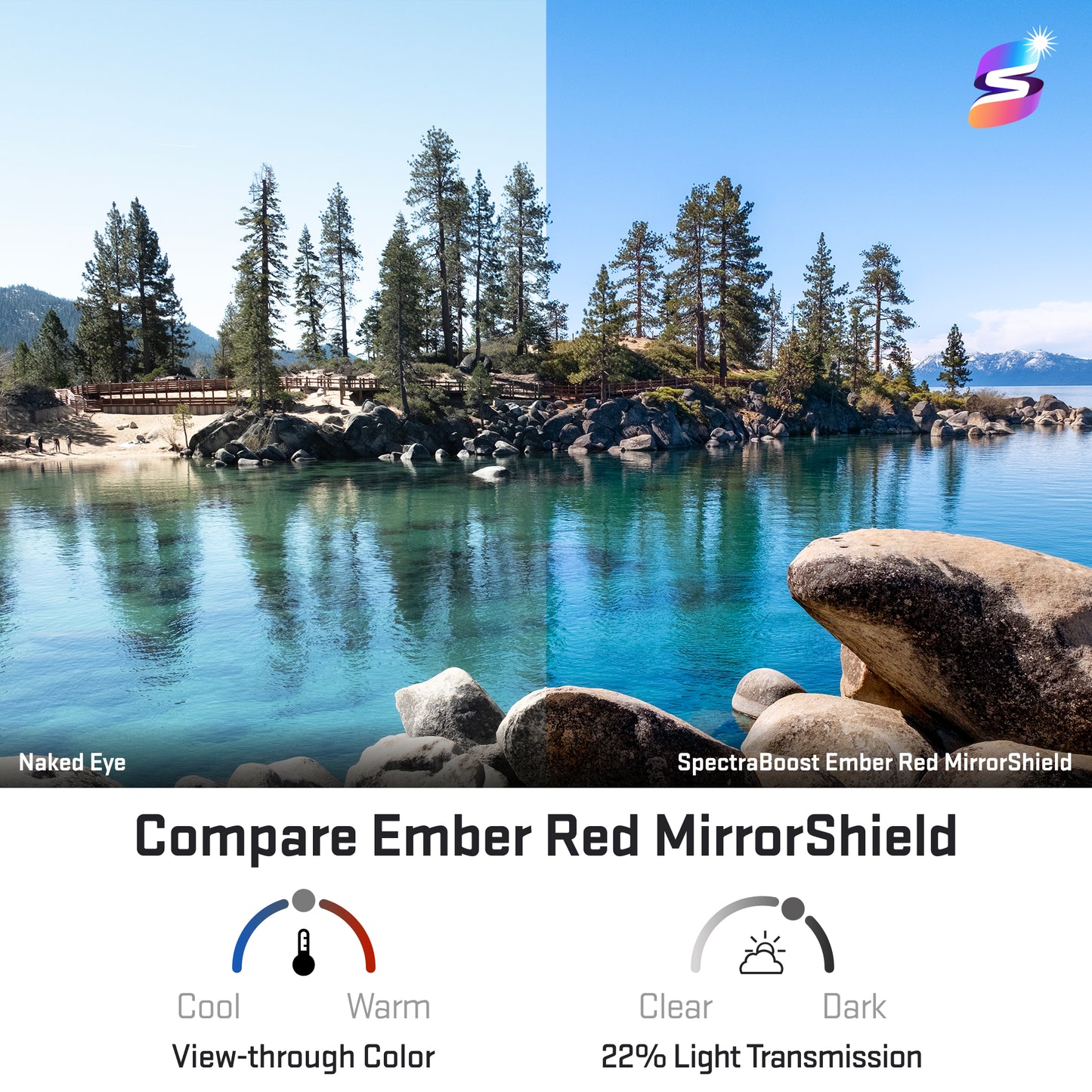 view looking through spectraboost ember red replacement lenses