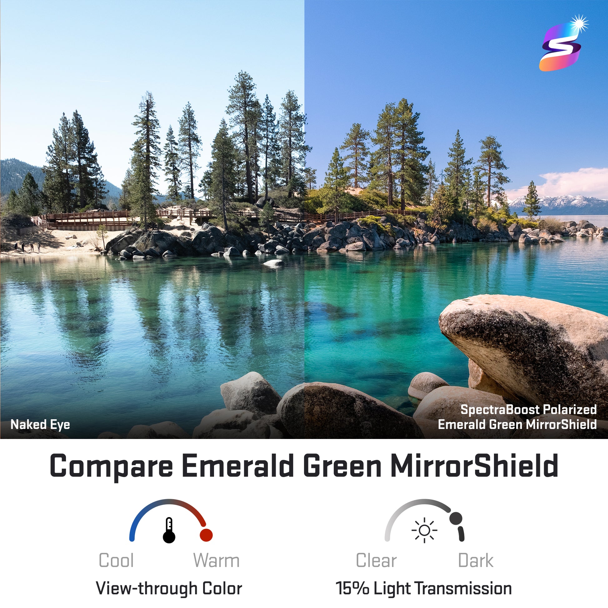view looking through spectraboost polarized emerald green replacement lenses
