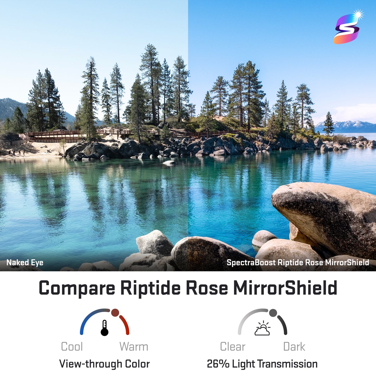 view looking through spectraboost riptide rose replacement lenses